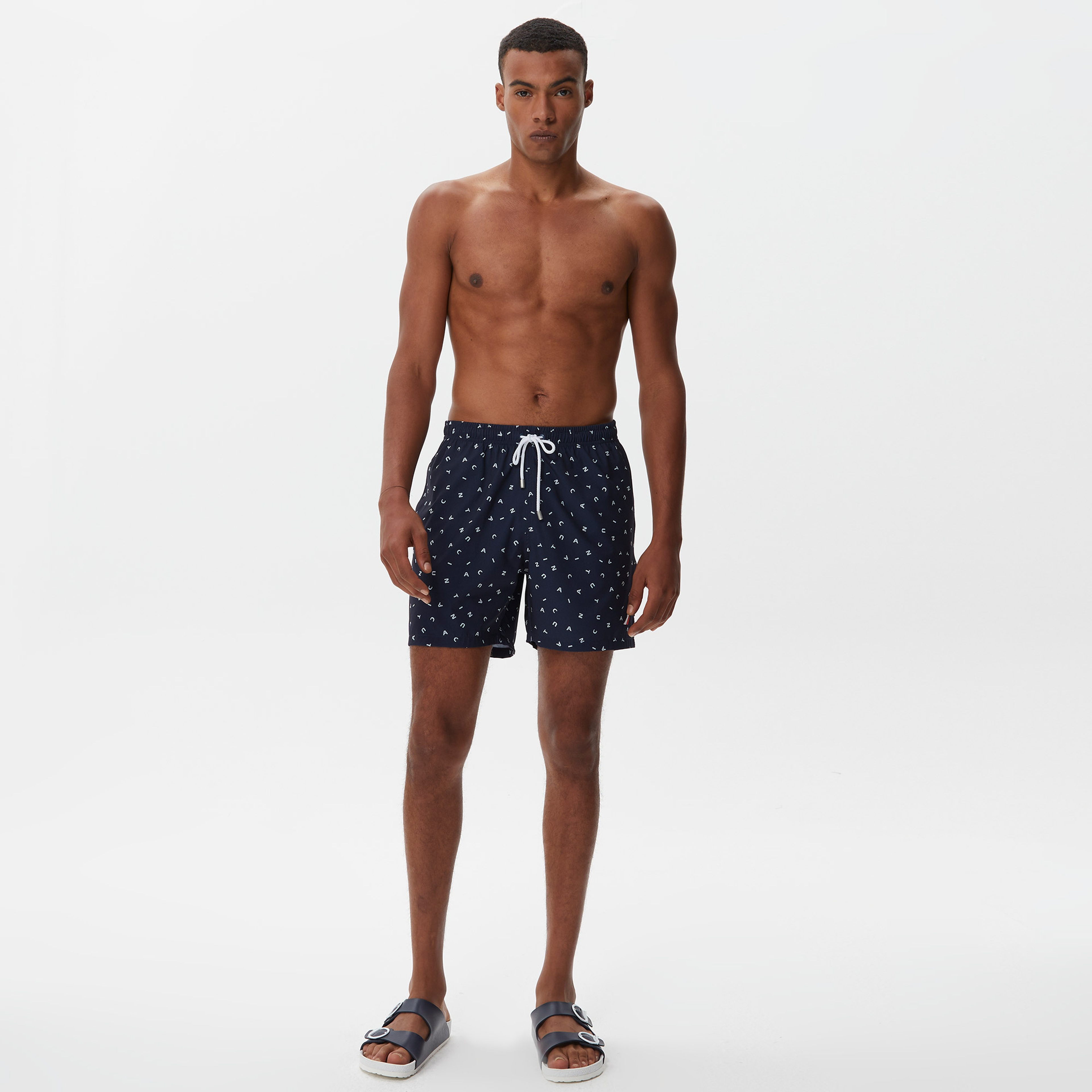 Nautica Erkek Lacivert Baskılı Deniz Şortu