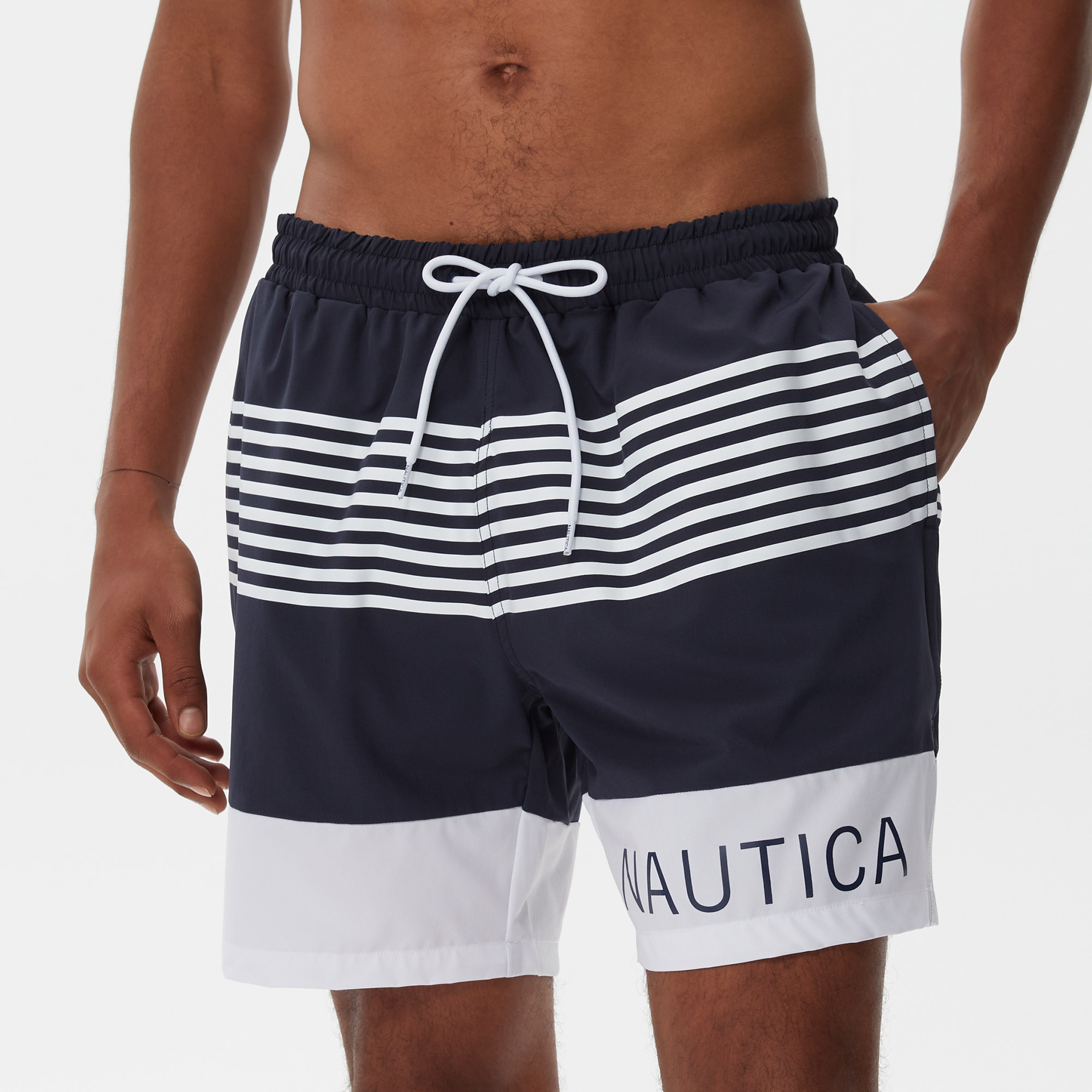 Nautica Erkek Lacivert Çizgili Mayo Şort