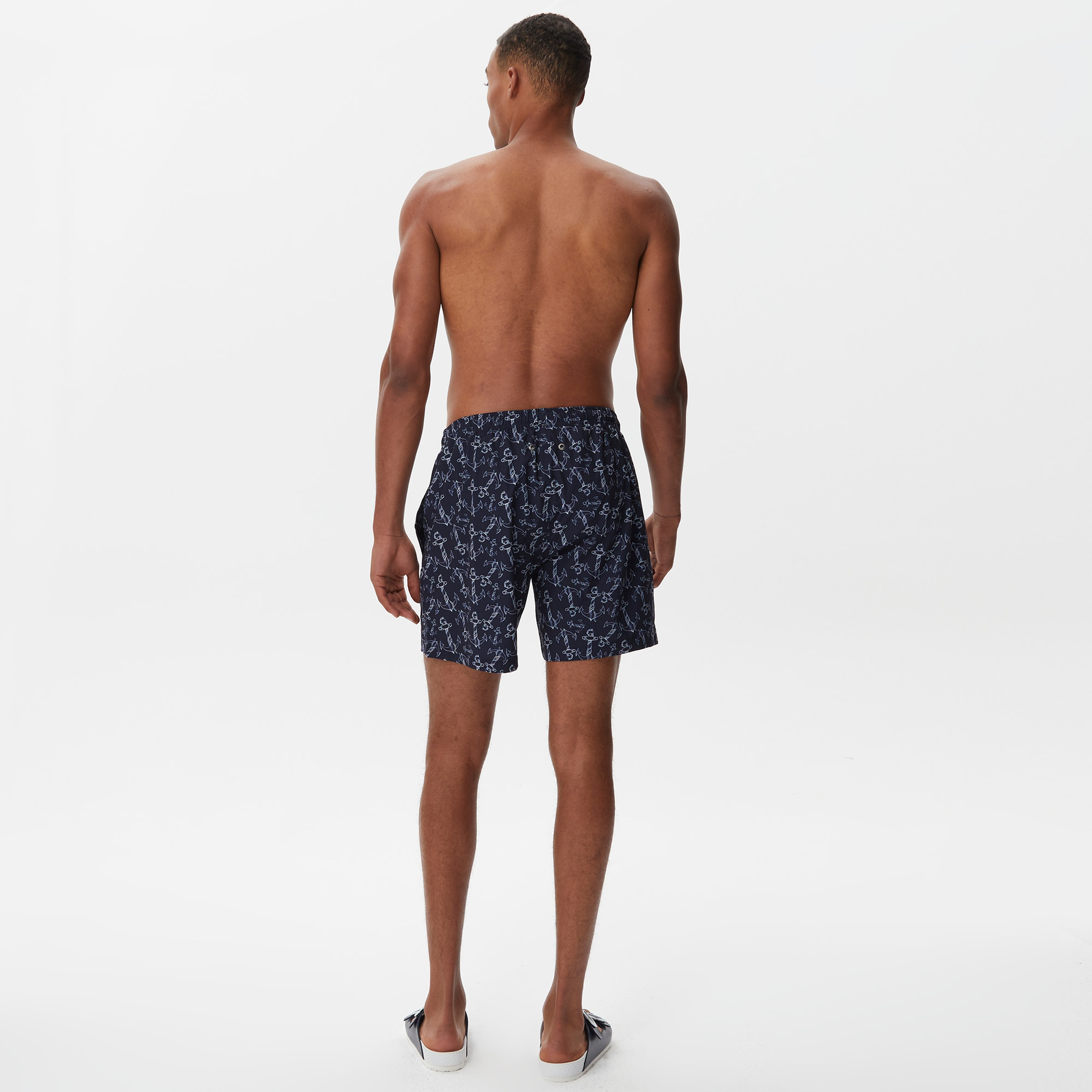 Nautica Erkek Lacivert Baskılı Deniz Şortu