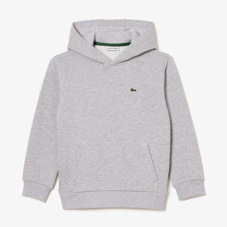 Lacoste Çocuk Kapüşonlu Gri Sweatshirt