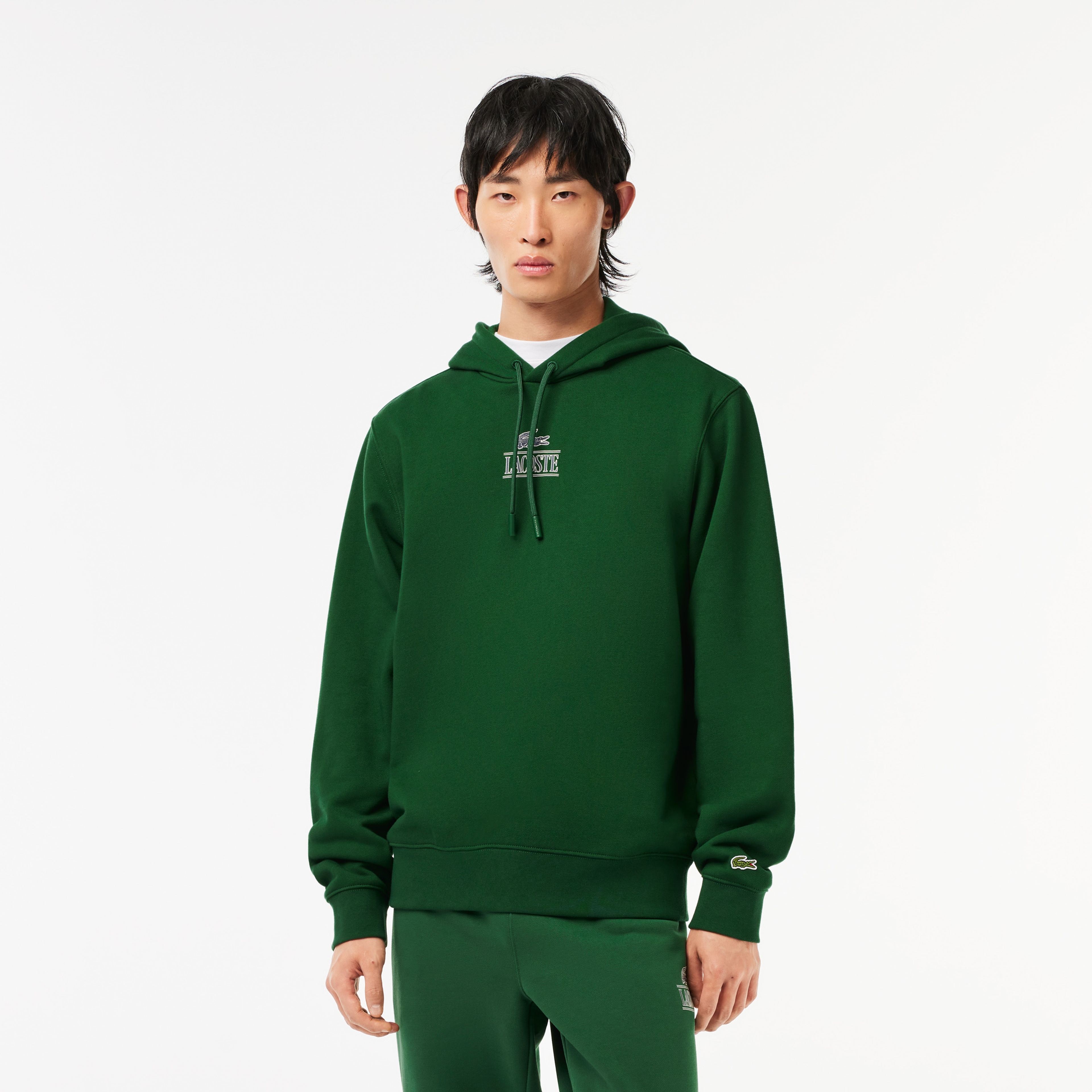 Erkek Classic Fit Kapüşonlu Yeşil Sweatshirt