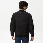 Erkek Hakim Yaka Kapitone Siyah Mont