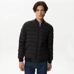 Erkek Hakim Yaka Kapitone Siyah Mont