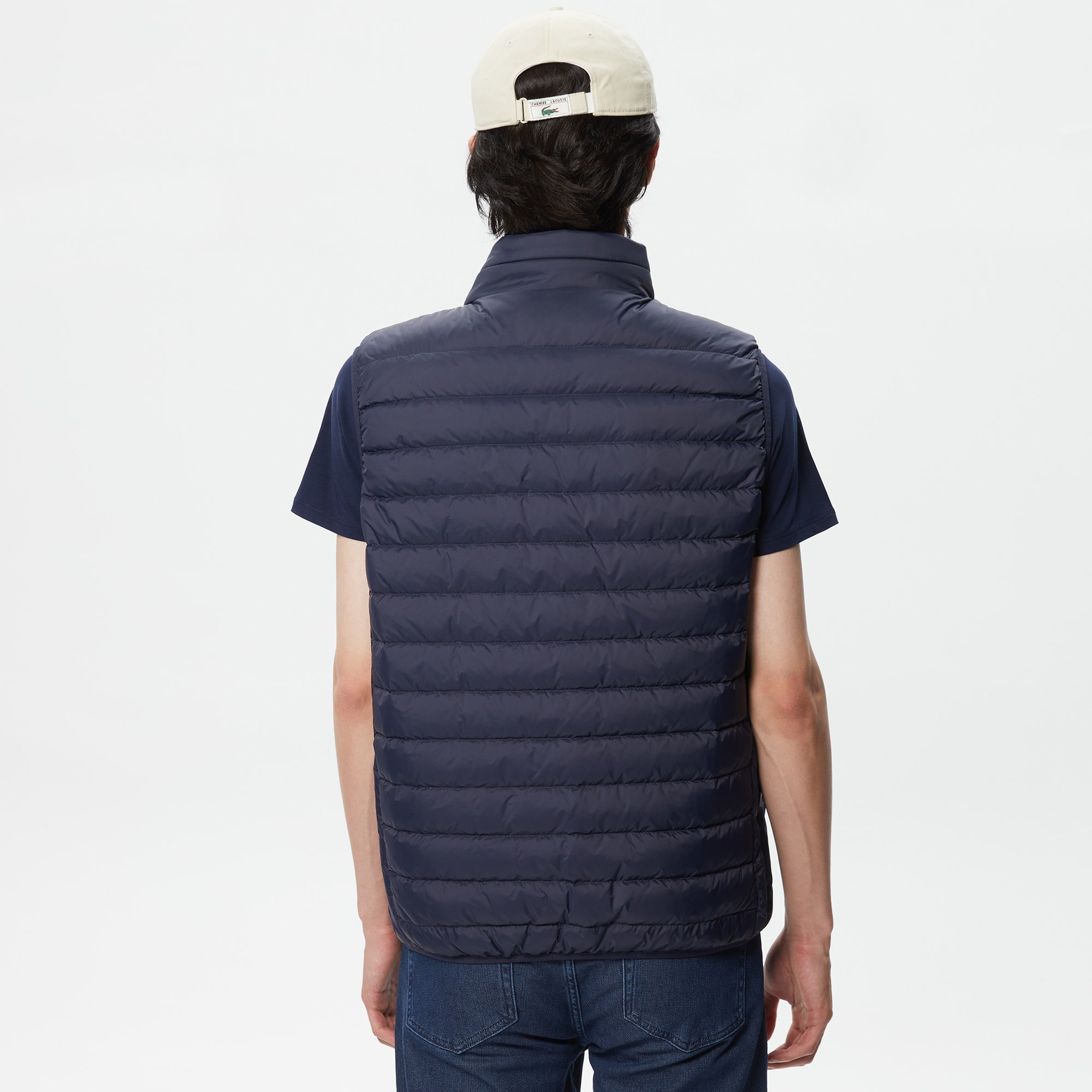 Erkek Dik Yaka Kapitone Lacivert Yelek