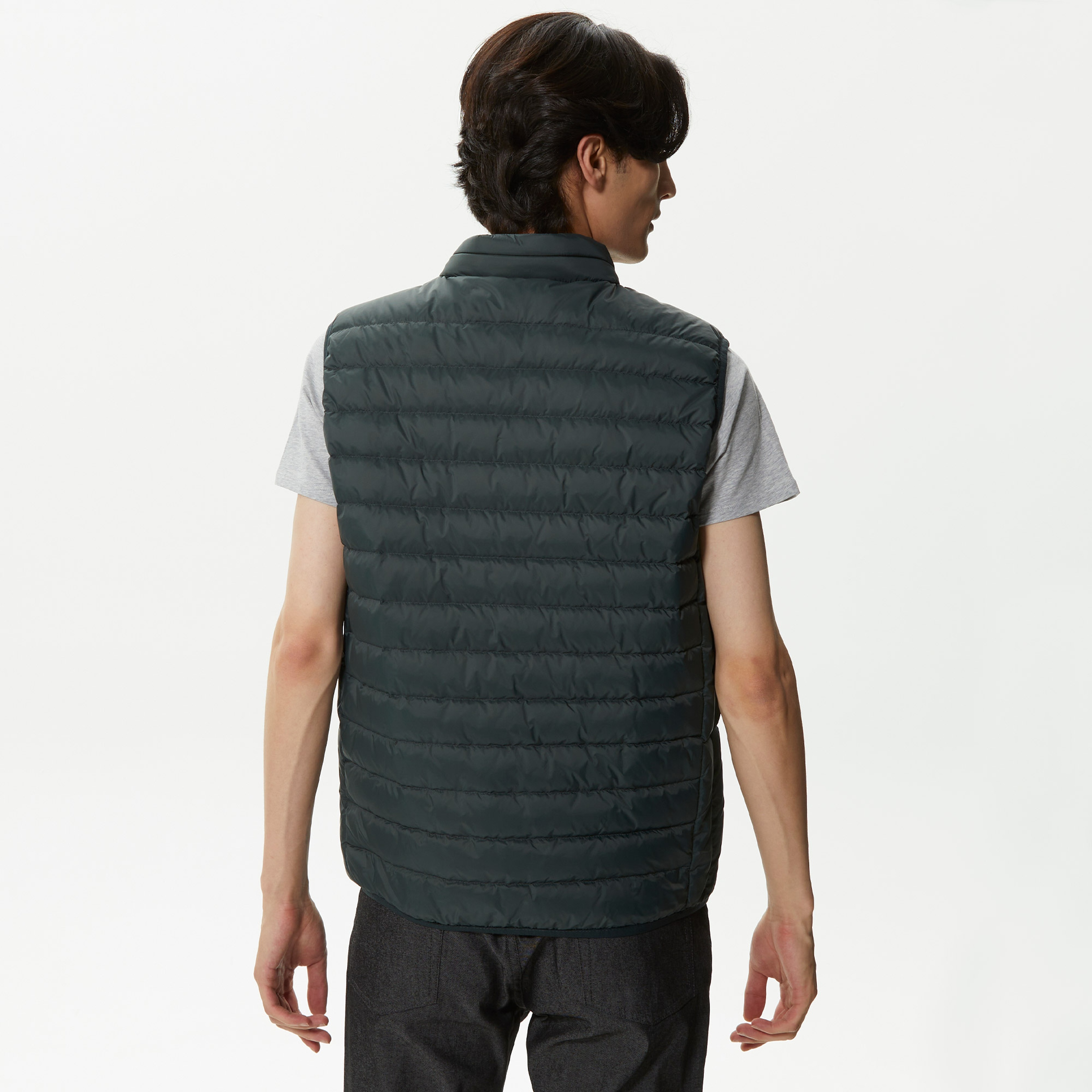 Erkek Dik Yaka Kapitone Yeşil Yelek