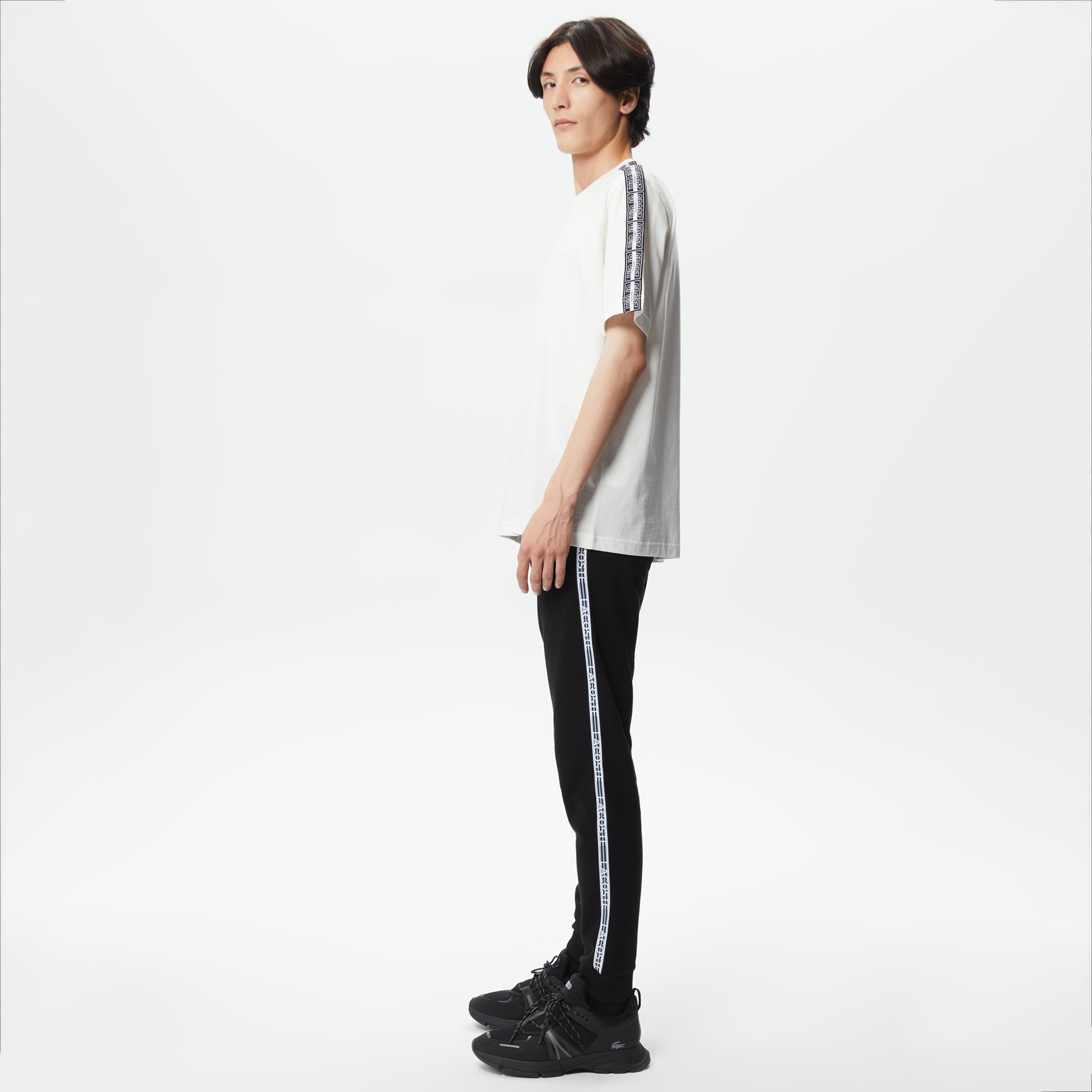 Erkek Relaxed Fit Baskılı Siyah Eşofman Altı