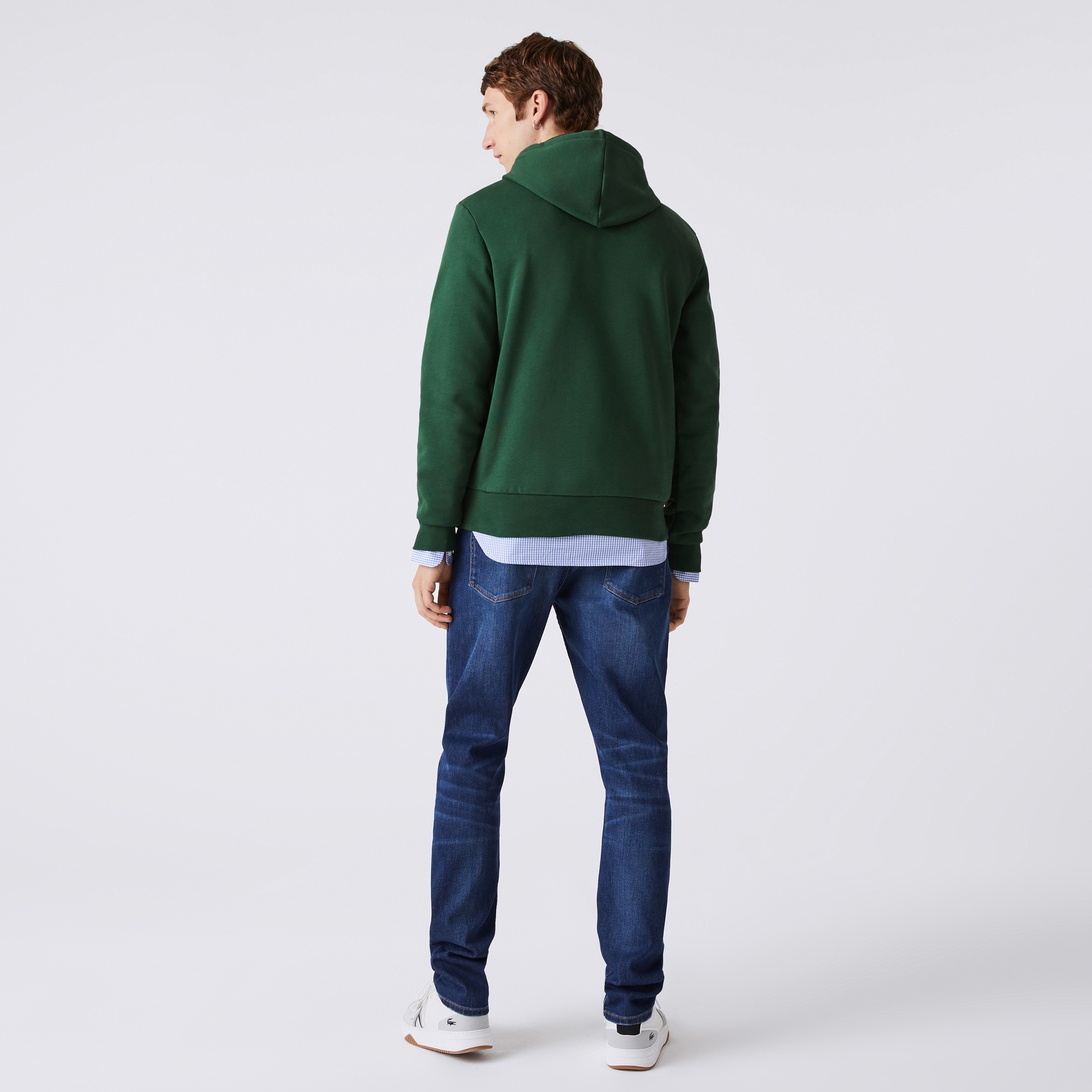 Erkek Classic Fit Kapüşonlu Yeşil Sweatshirt