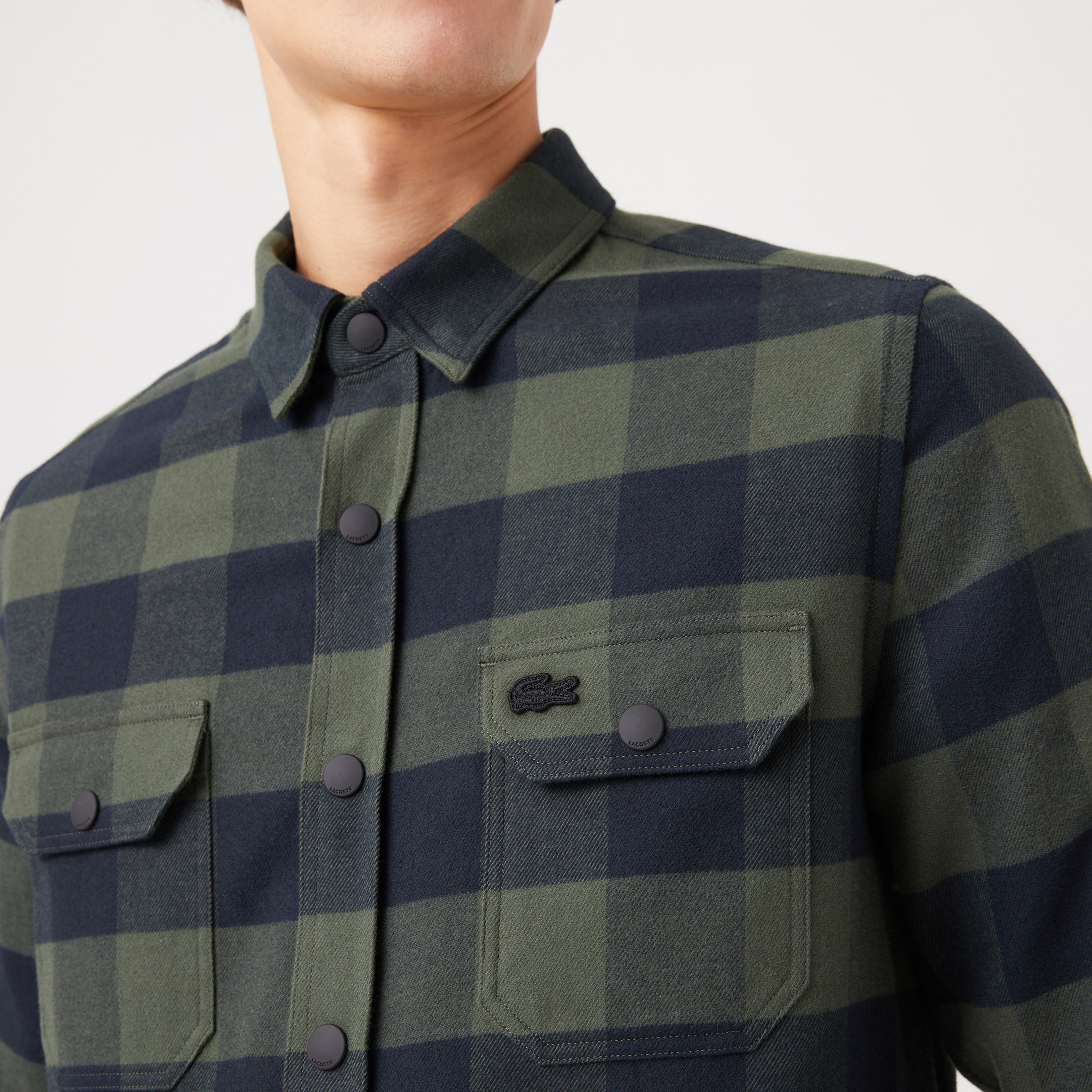 Lacoste Erkek Slim Fit Ekose Haki Gömlek
