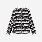 KADIN PANTER BASKILI SİYAH BLUZ