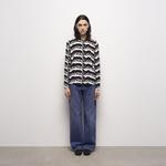 KADIN PANTER BASKILI SİYAH BLUZ