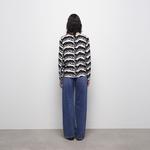 KADIN PANTER BASKILI SİYAH BLUZ