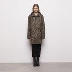 KADIN LEOPAR DESENLİ KAHVERENGİ MONT