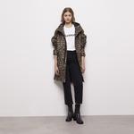 KADIN LEOPAR DESENLİ KAHVERENGİ MONT