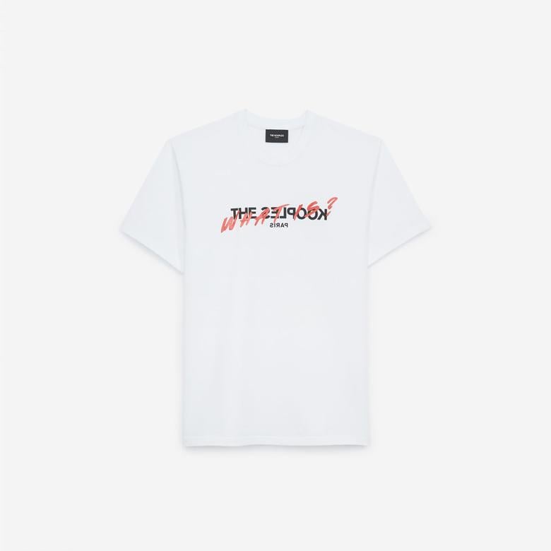 LOGO BASKILI ERKEK BEYAZ T-SHIRT