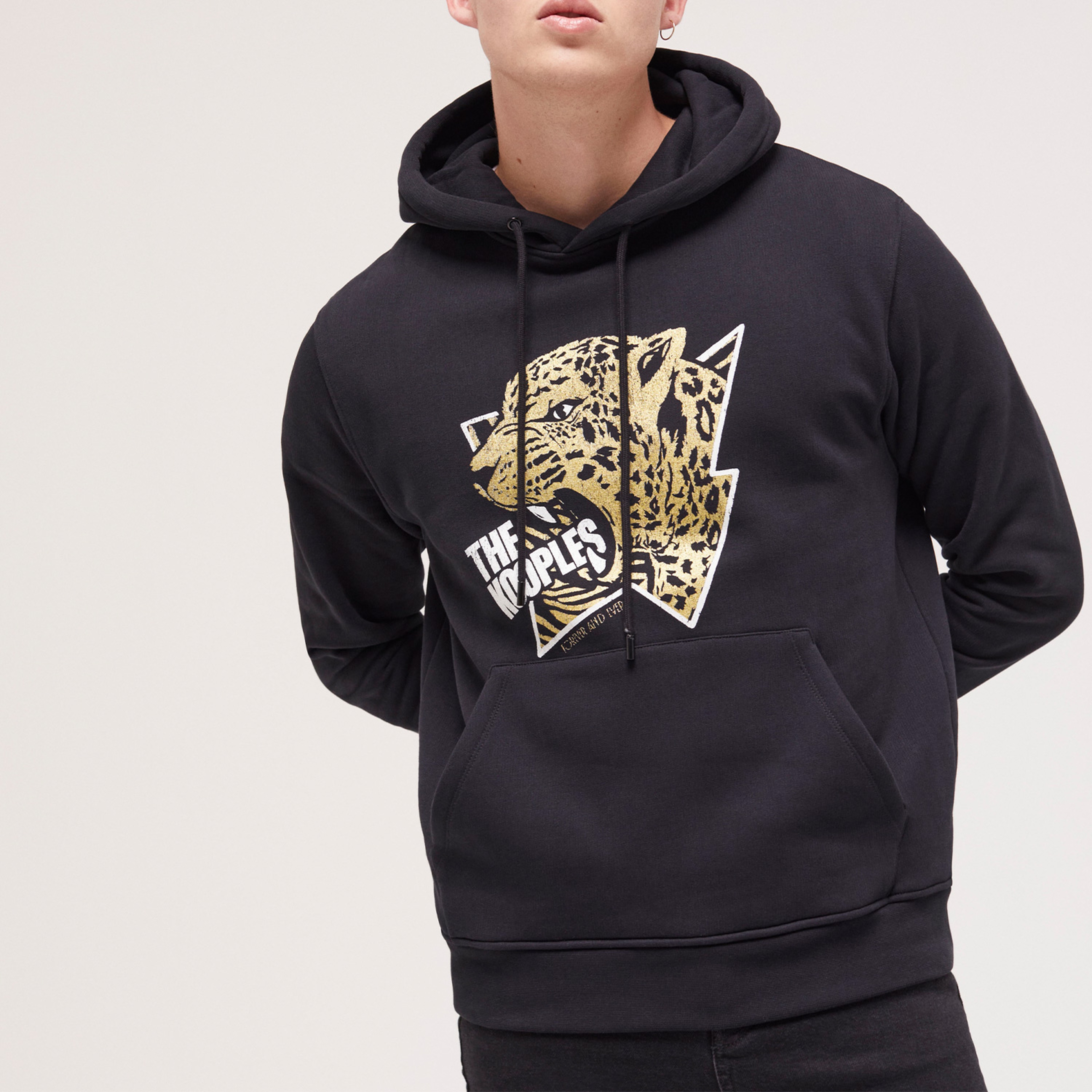 ERKEK BASKILI SİYAH SWEATSHIRT