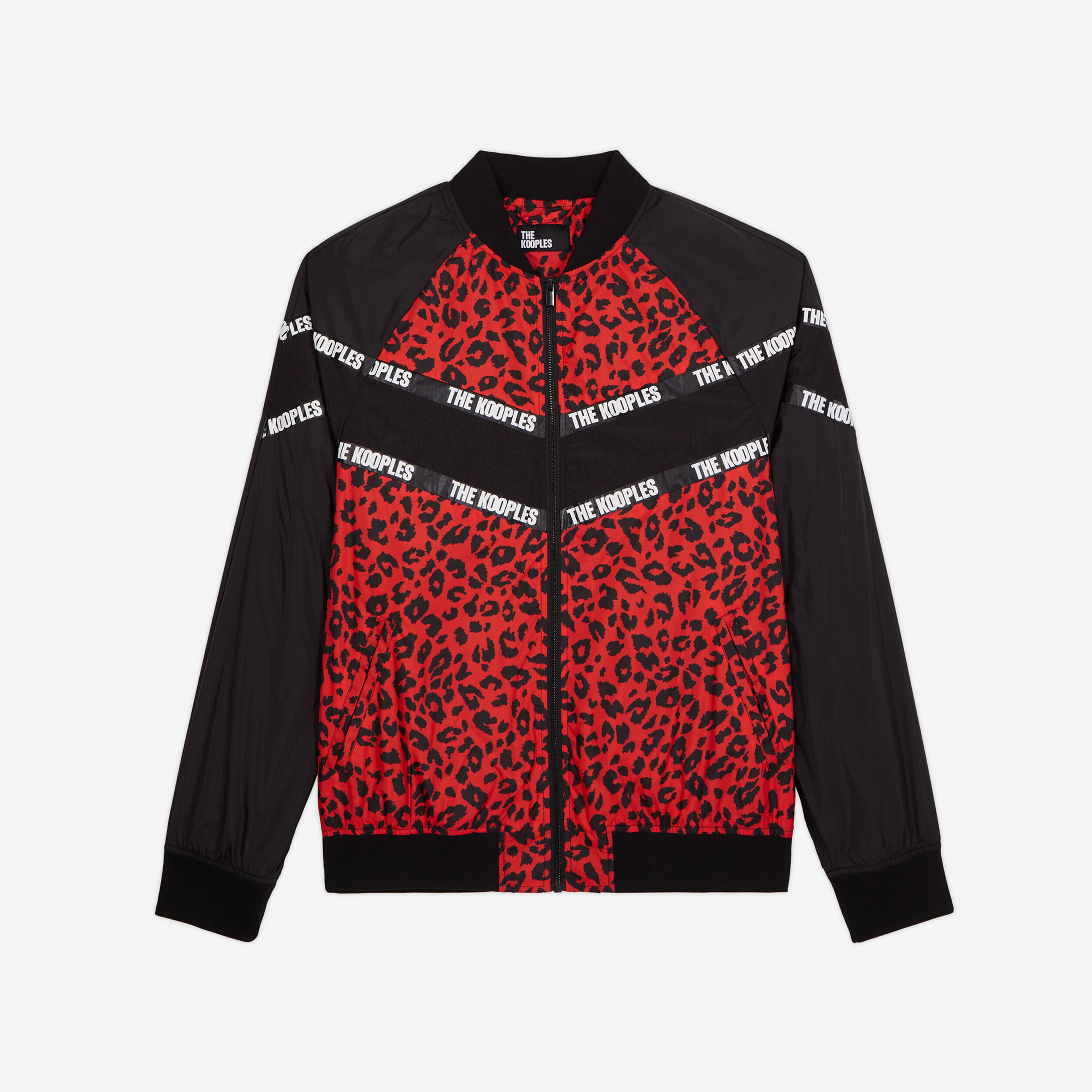 ERKEK RENK BLOKLU BASKILI SİYAH CEKET