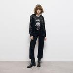 KADIN İŞLEMELİ SİYAH WESTERN CEKET