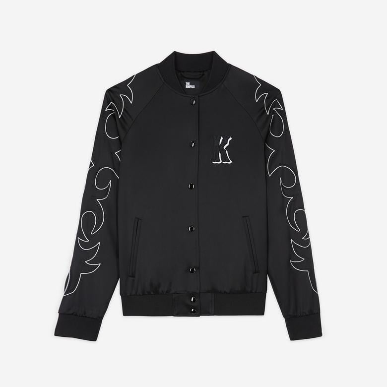 KADIN İŞLEMELİ SİYAH WESTERN CEKET