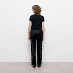 KADIN İŞLEMELİ SİYAH PANTOLON