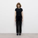 KADIN İŞLEMELİ SİYAH PANTOLON