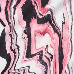 KADIN BASKILI PEMBE UZUN ELBİSE