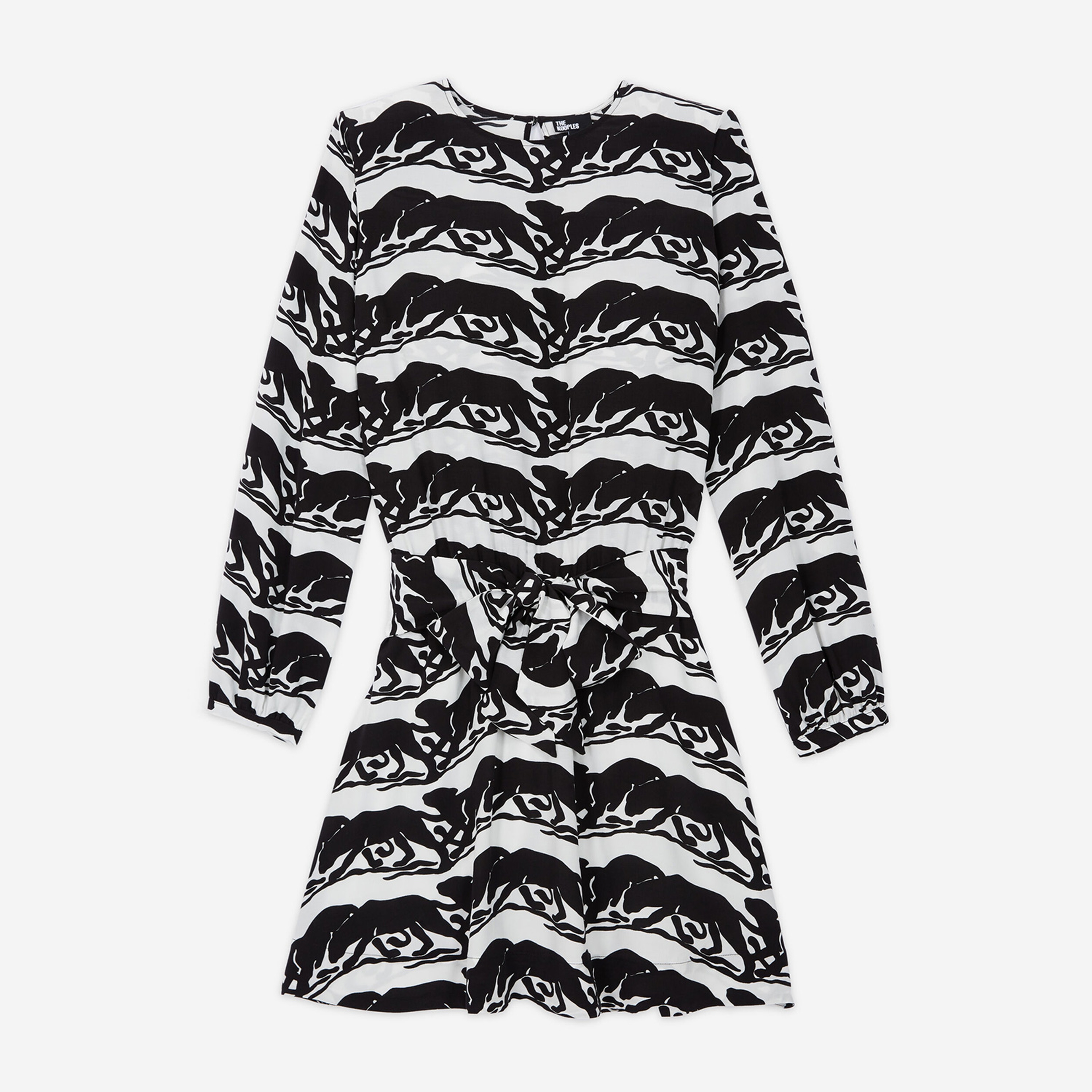 KADIN DESENLİ SİYAH MİNİ ELBİSE