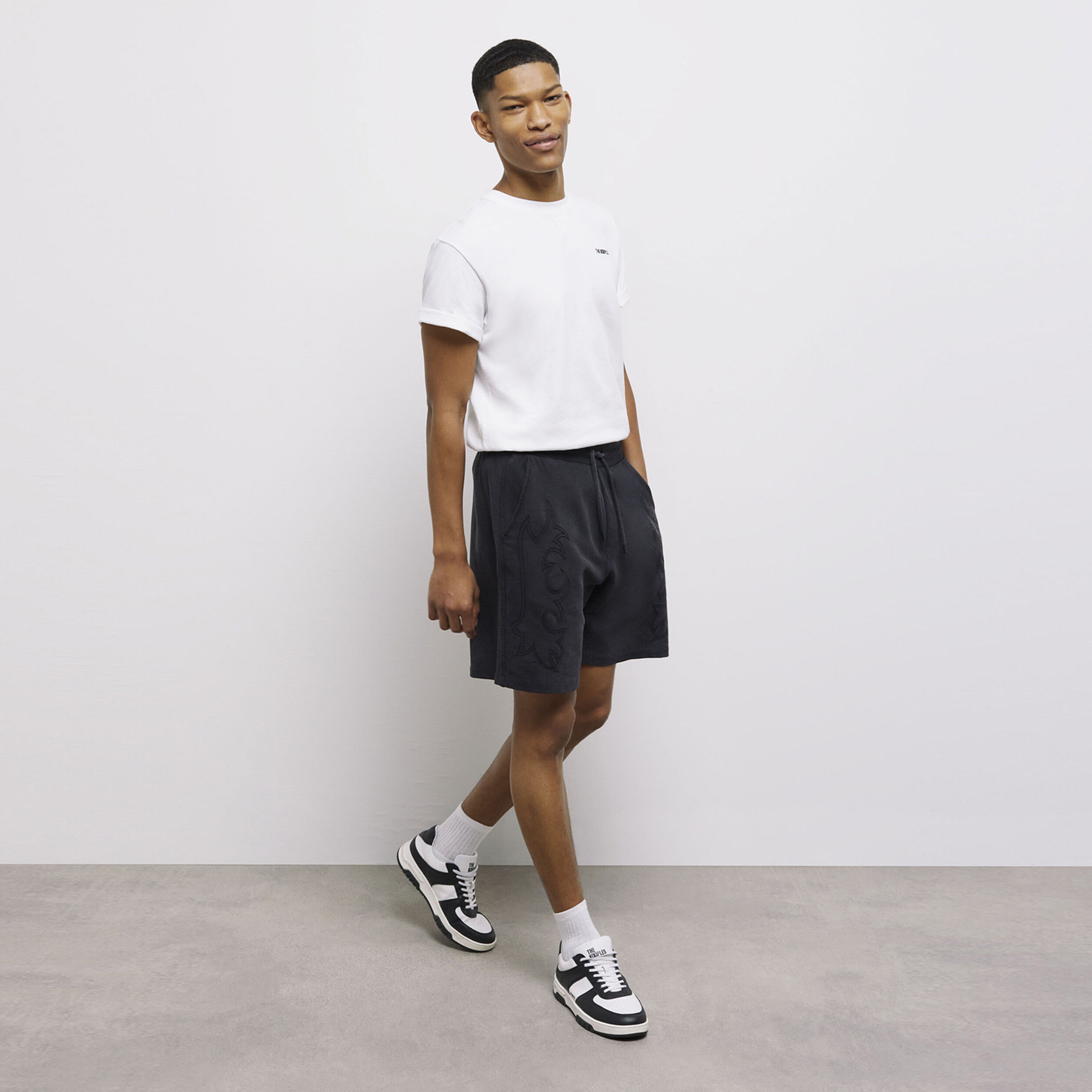 The Kooples Erkek İşlemeli Siyah Şort