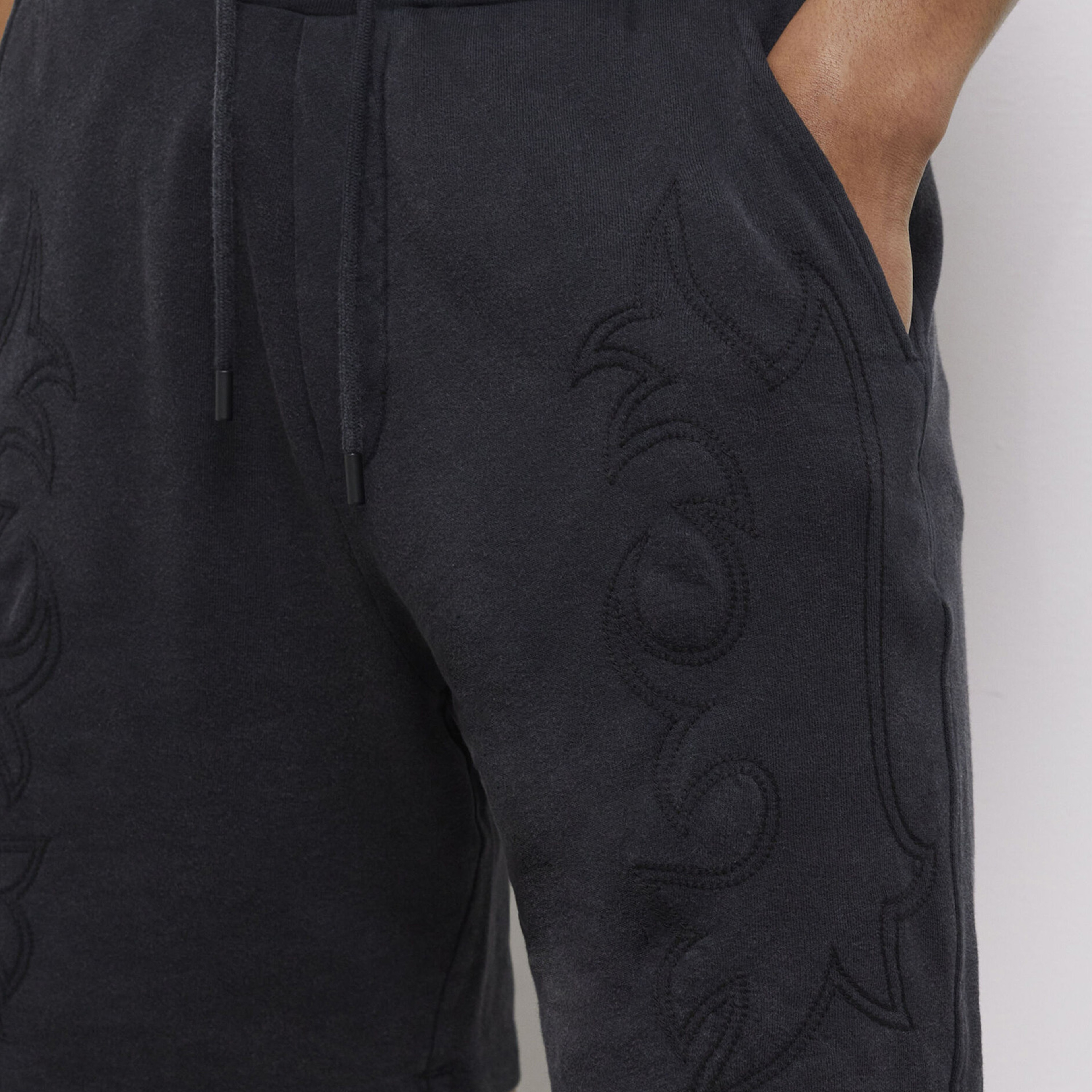 The Kooples Erkek İşlemeli Siyah Şort