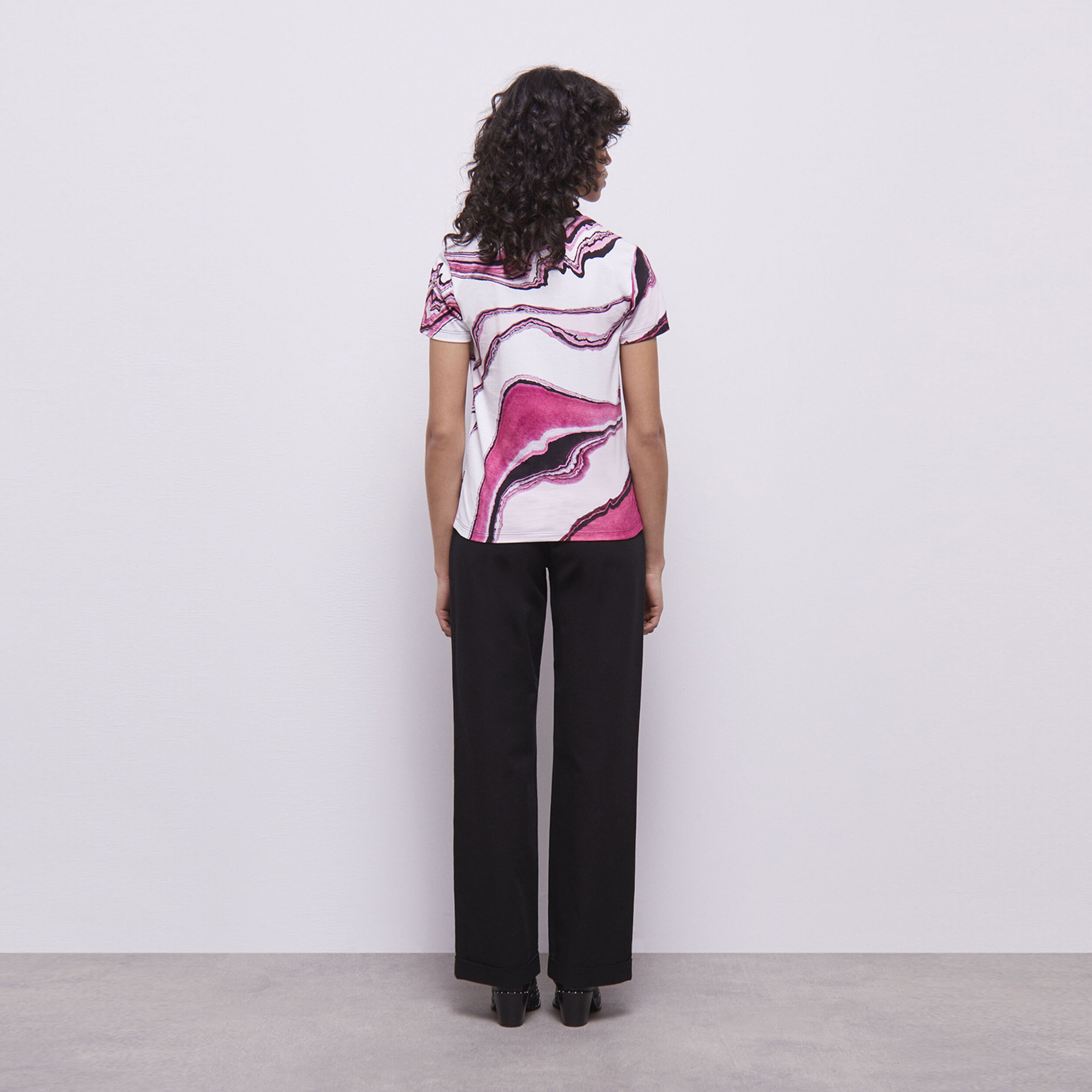 KADIN BASKILI PEMBE T-SHIRT