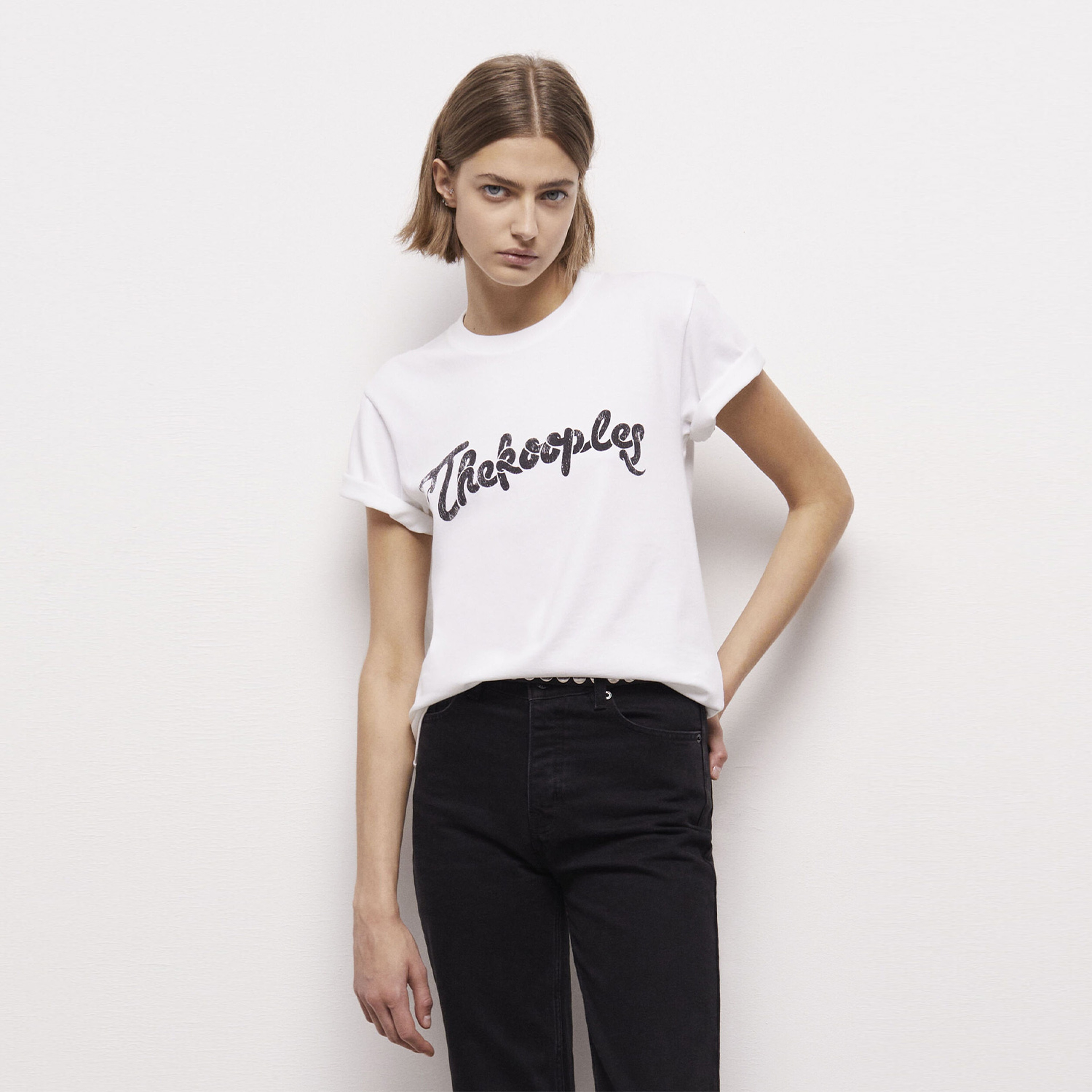 The Kooples Kadın Baskılı Beyaz T-Shirt