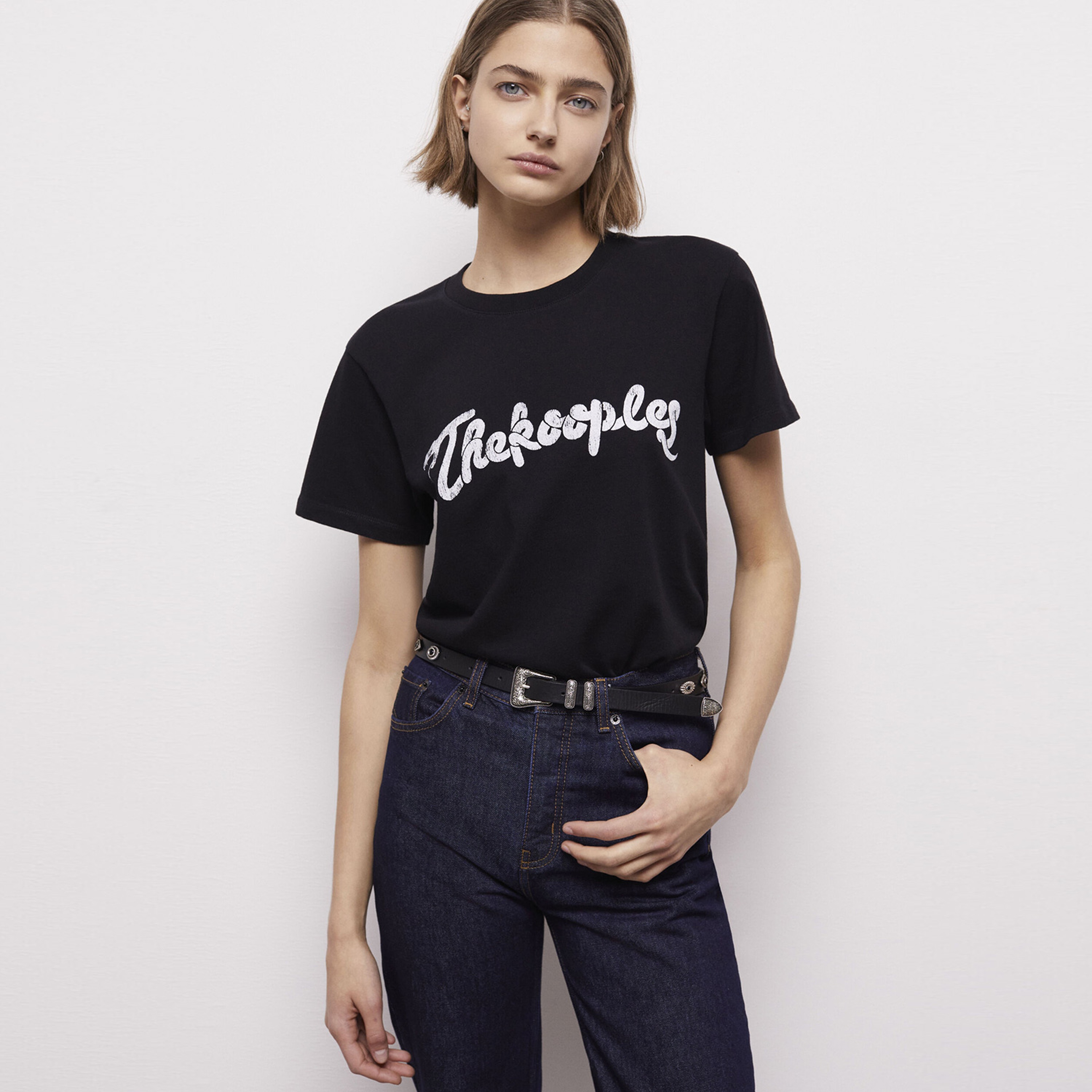 KADIN BASKILI SİYAH T-SHIRT