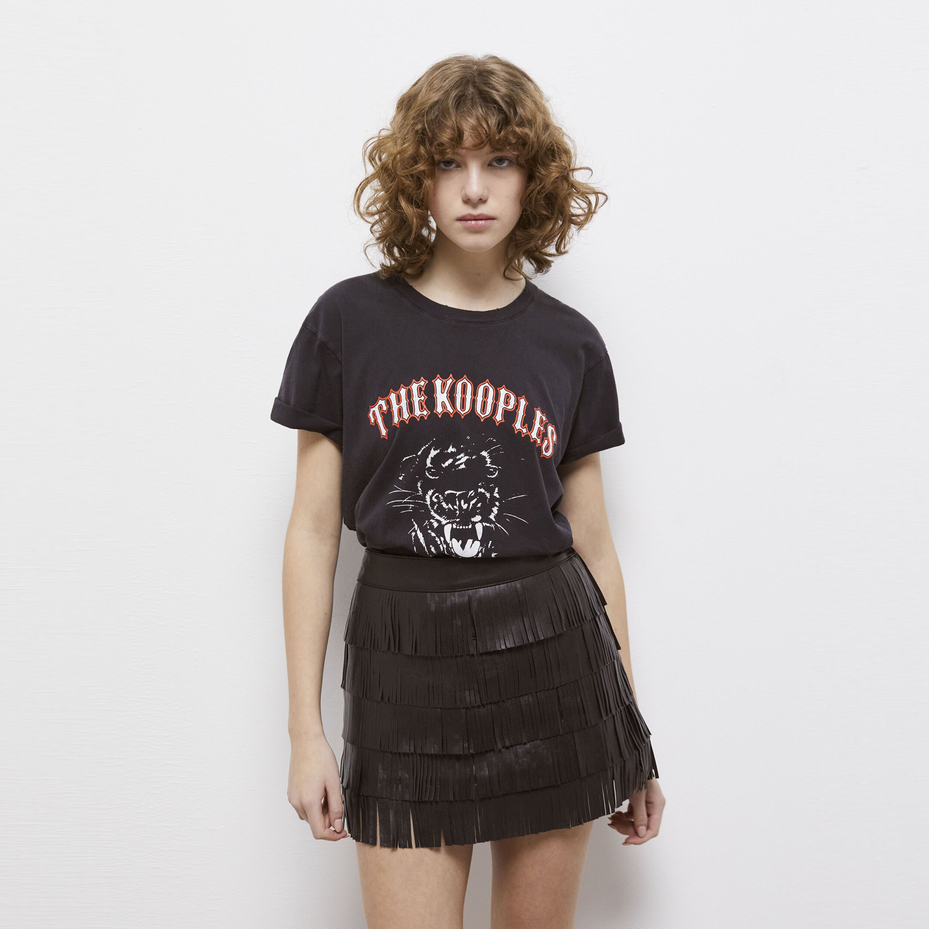 The Kooples Screen-printed Kadın Siyah T-Shirt