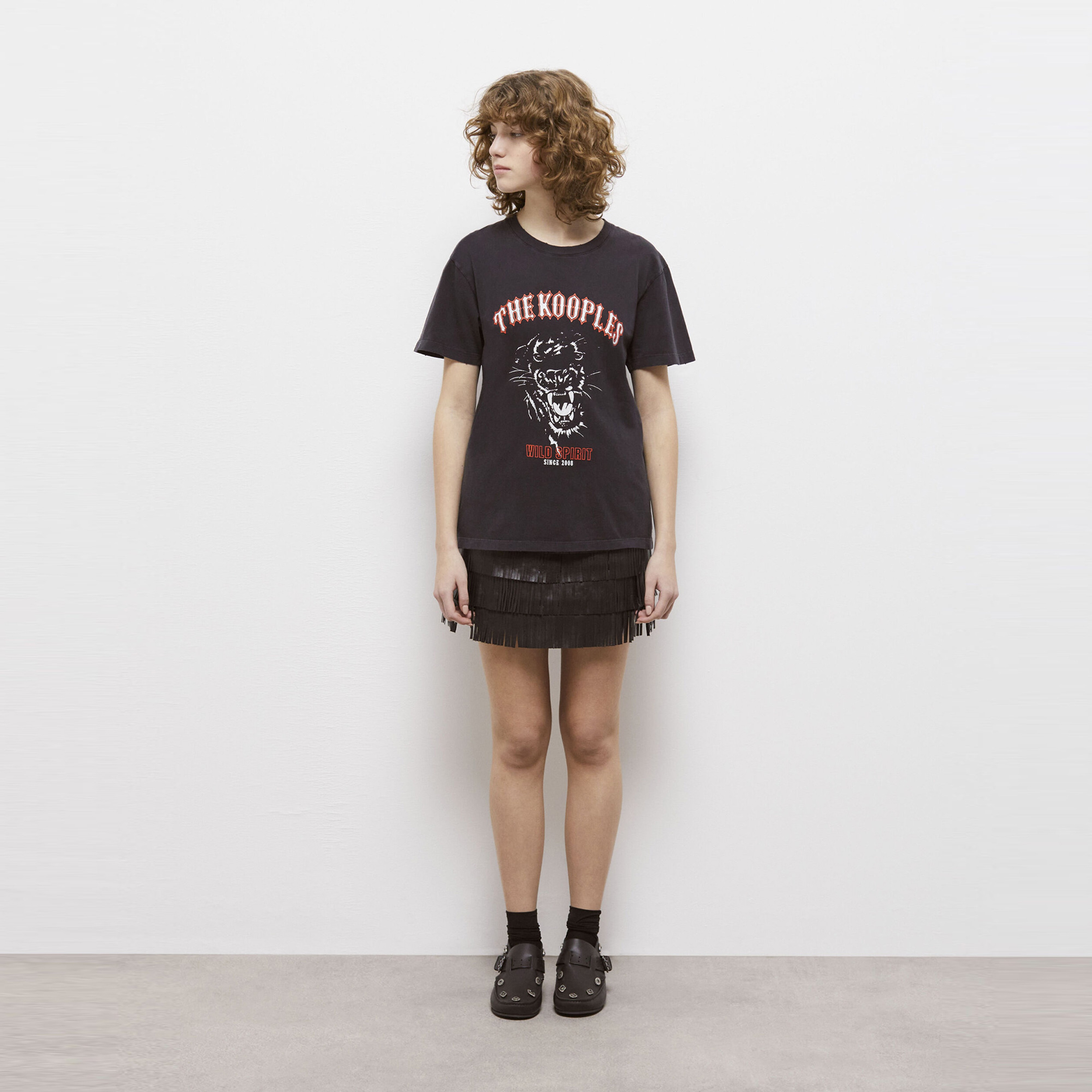 The Kooples Screen-printed Kadın Siyah T-Shirt
