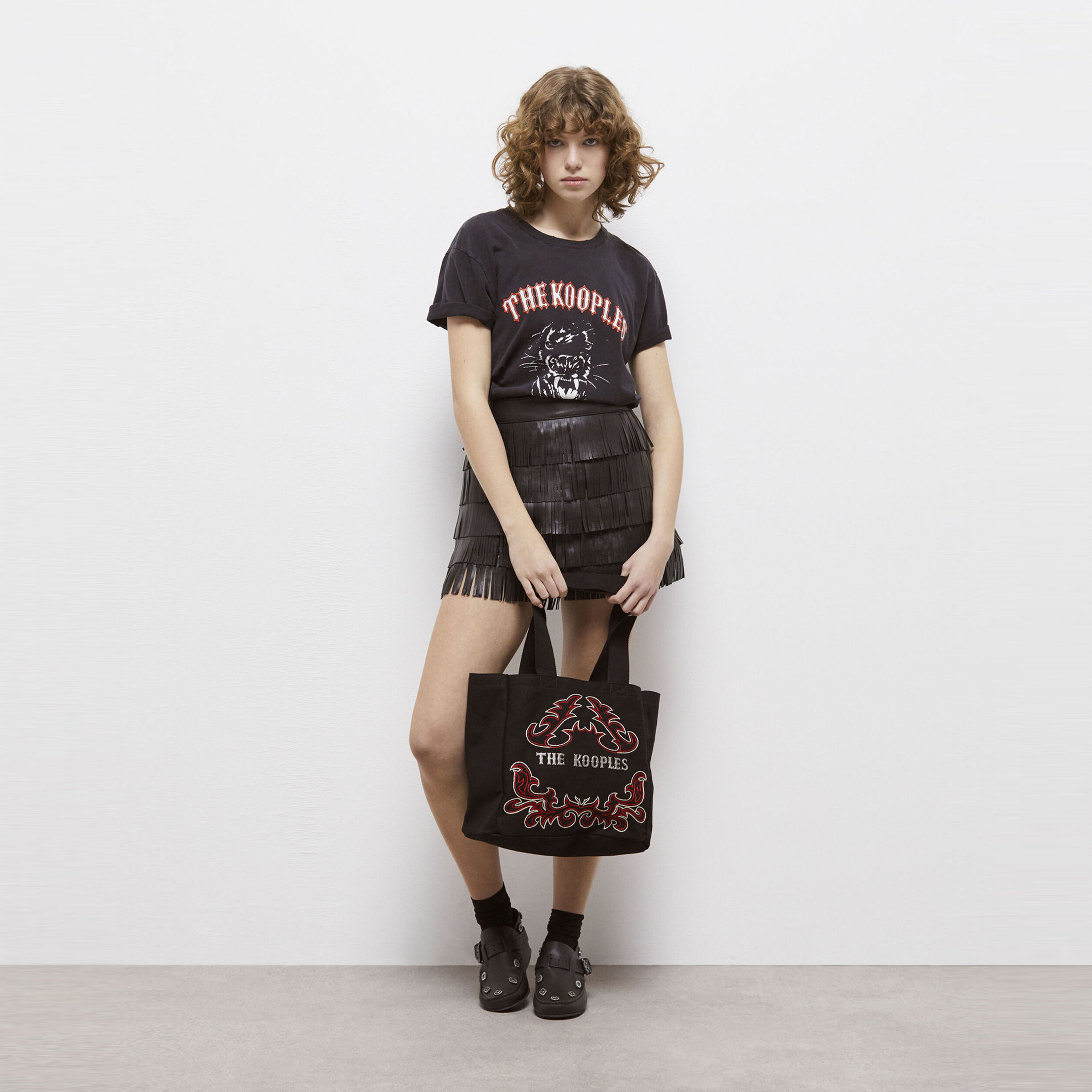 The Kooples Screen-printed Kadın Siyah T-Shirt