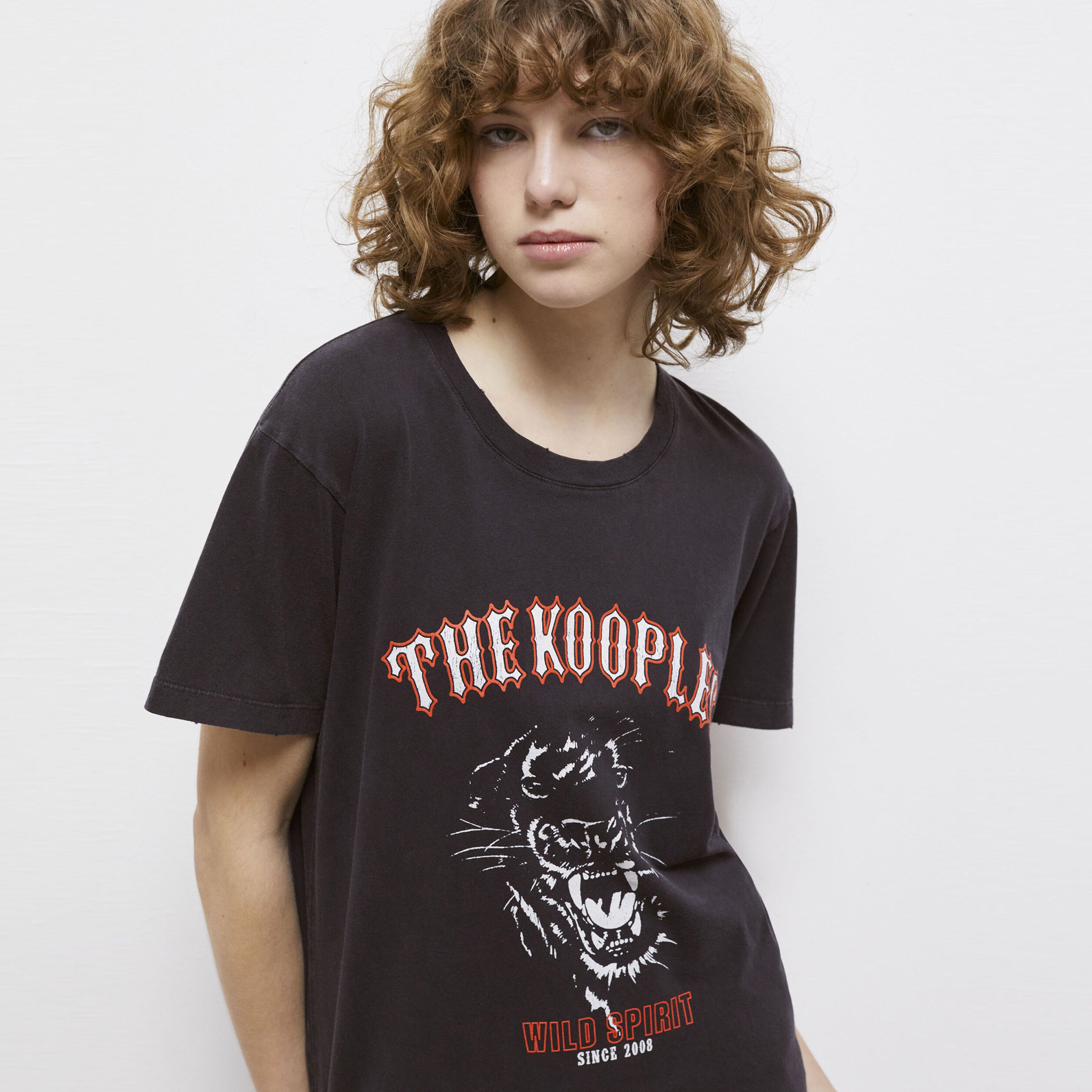 The Kooples Screen-printed Kadın Siyah T-Shirt