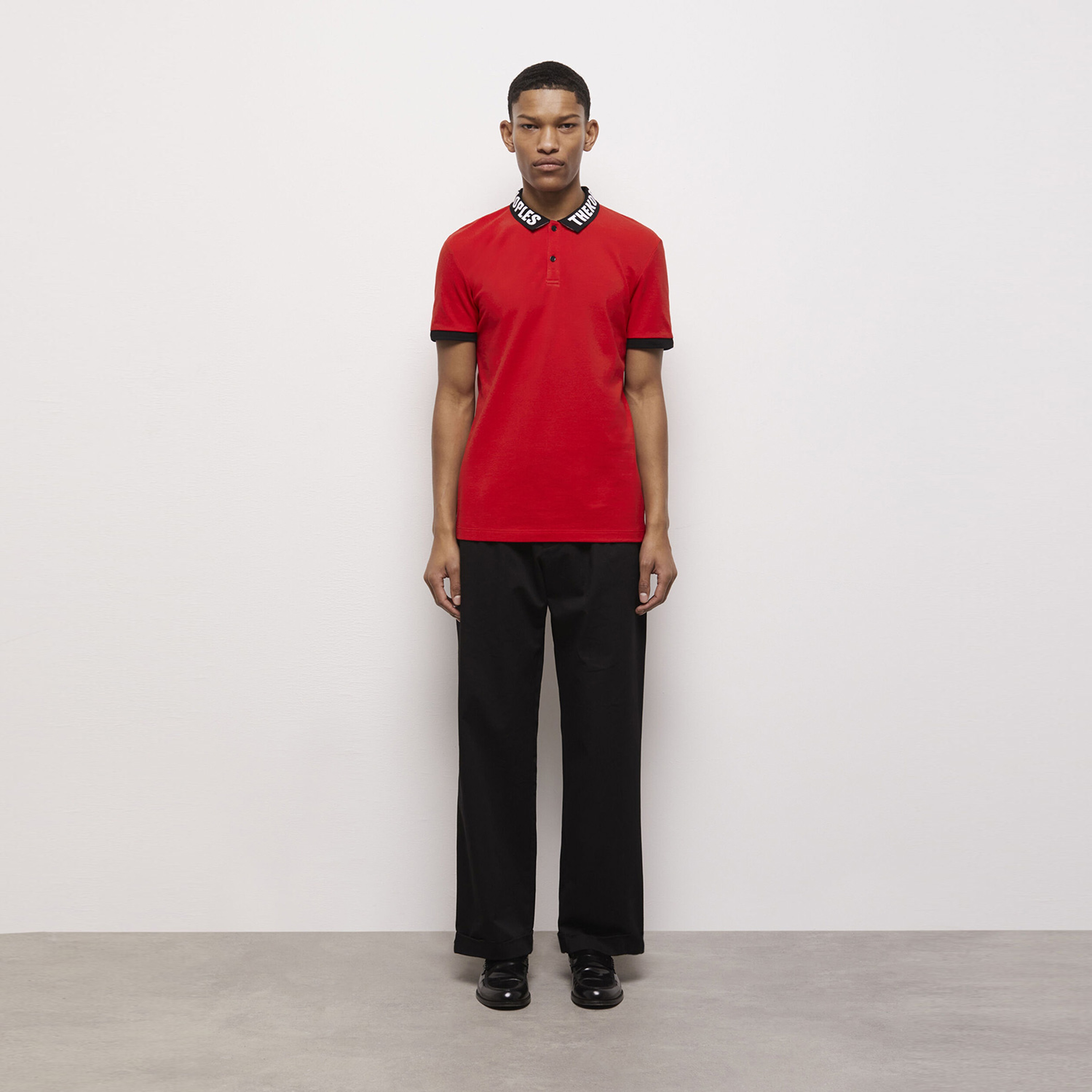 ERKEK BASKILI KIRMIZI POLO