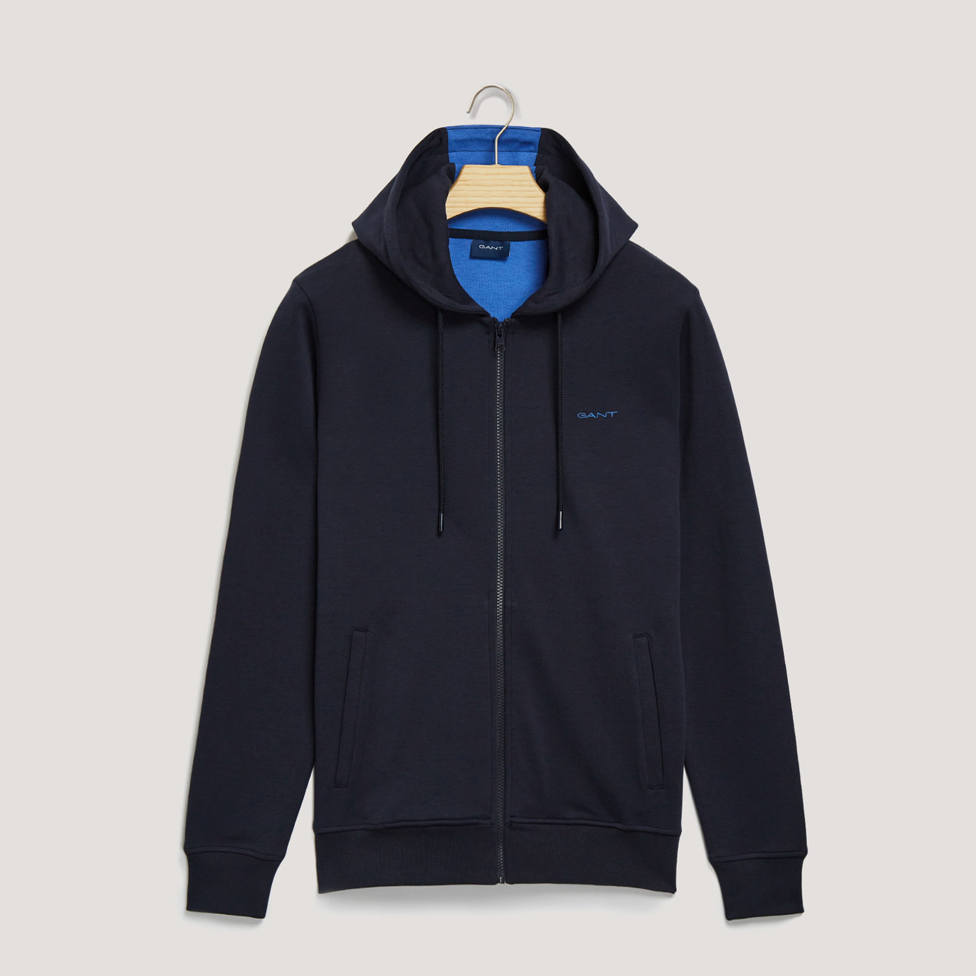 GANT Erkek Lacivert Regular Fit Kapüşonlu Logolu Sweatshirt