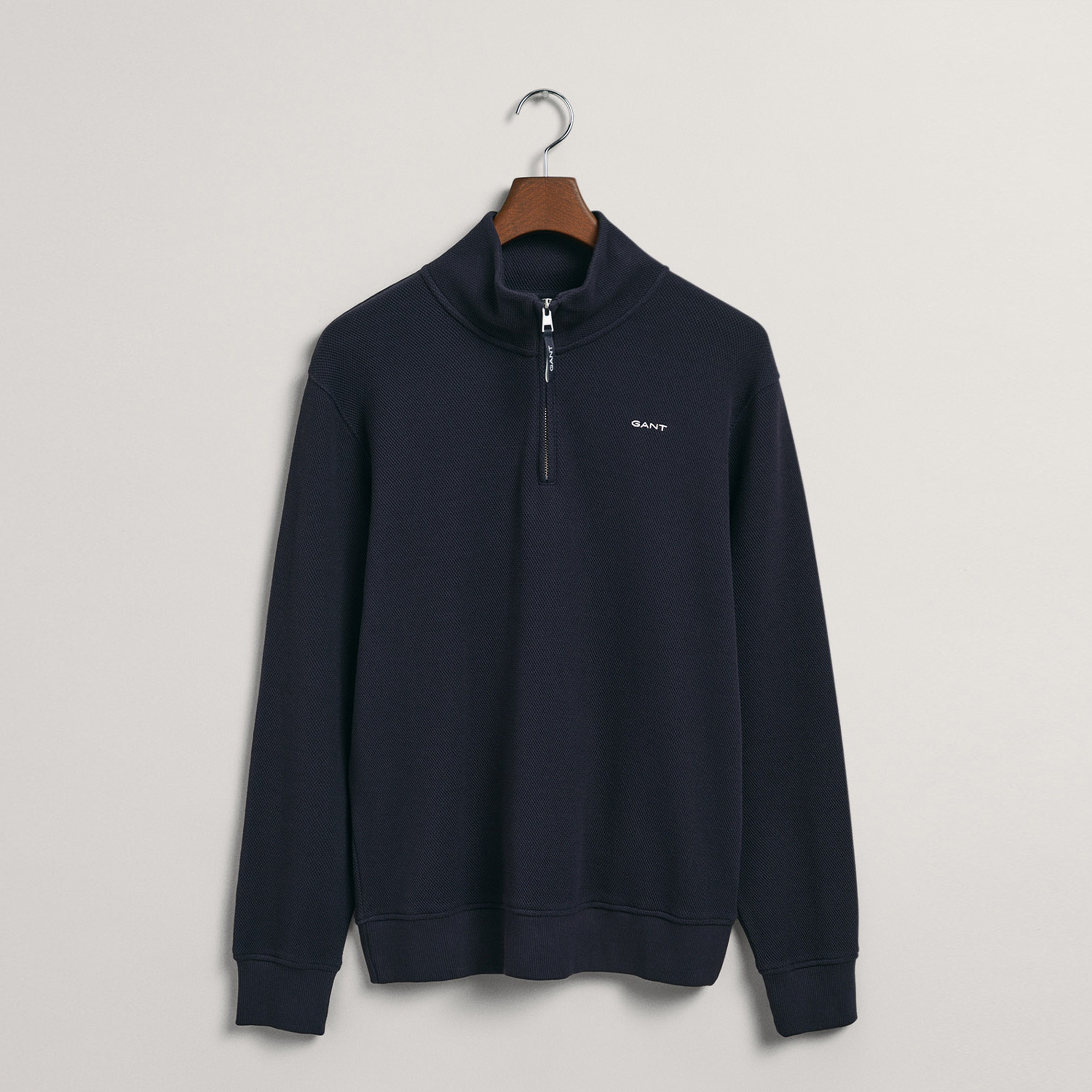 GANT Erkek Lacivert Regular Fit Yarım Fermuarlı Sweatshirt