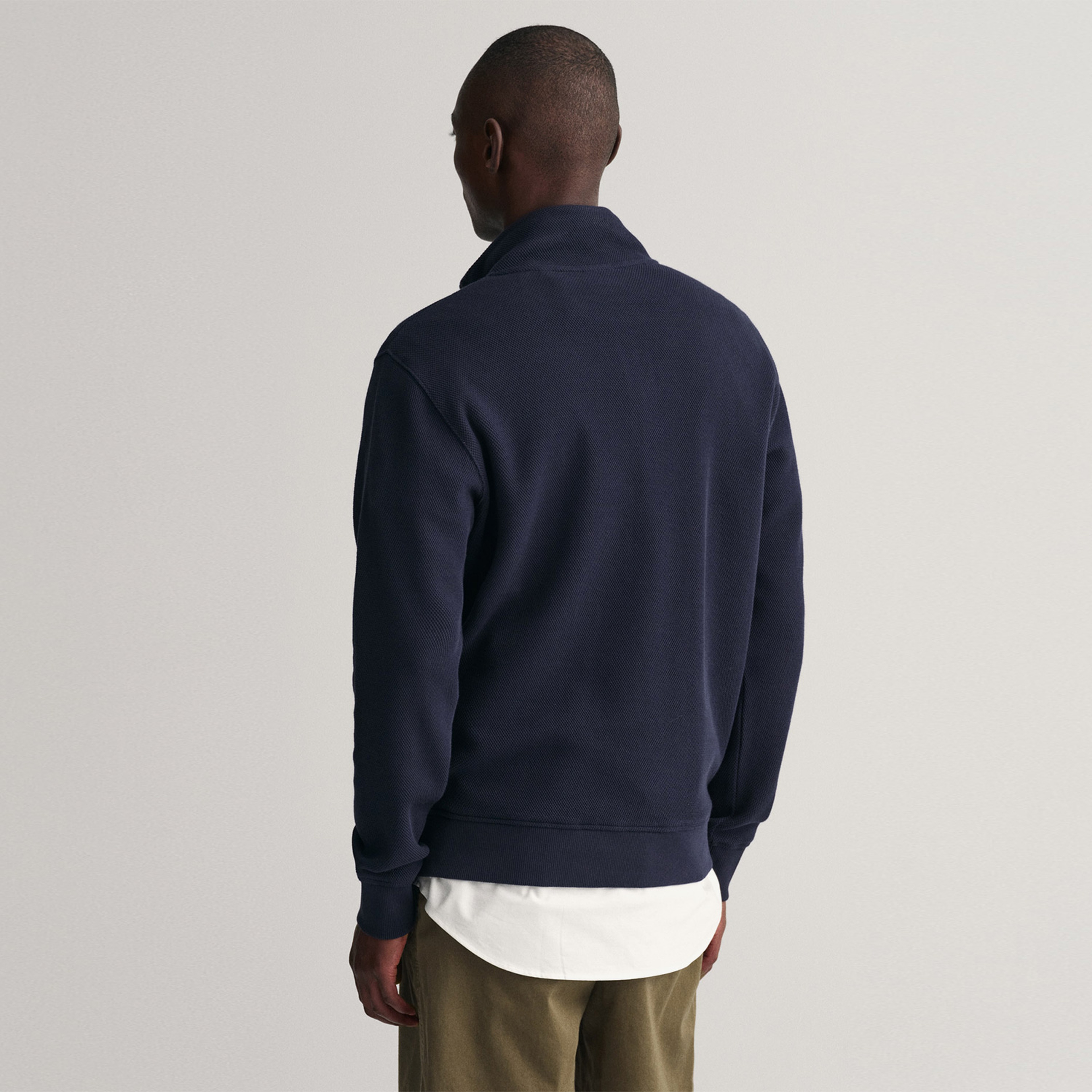 GANT Erkek Lacivert Regular Fit Yarım Fermuarlı Sweatshirt