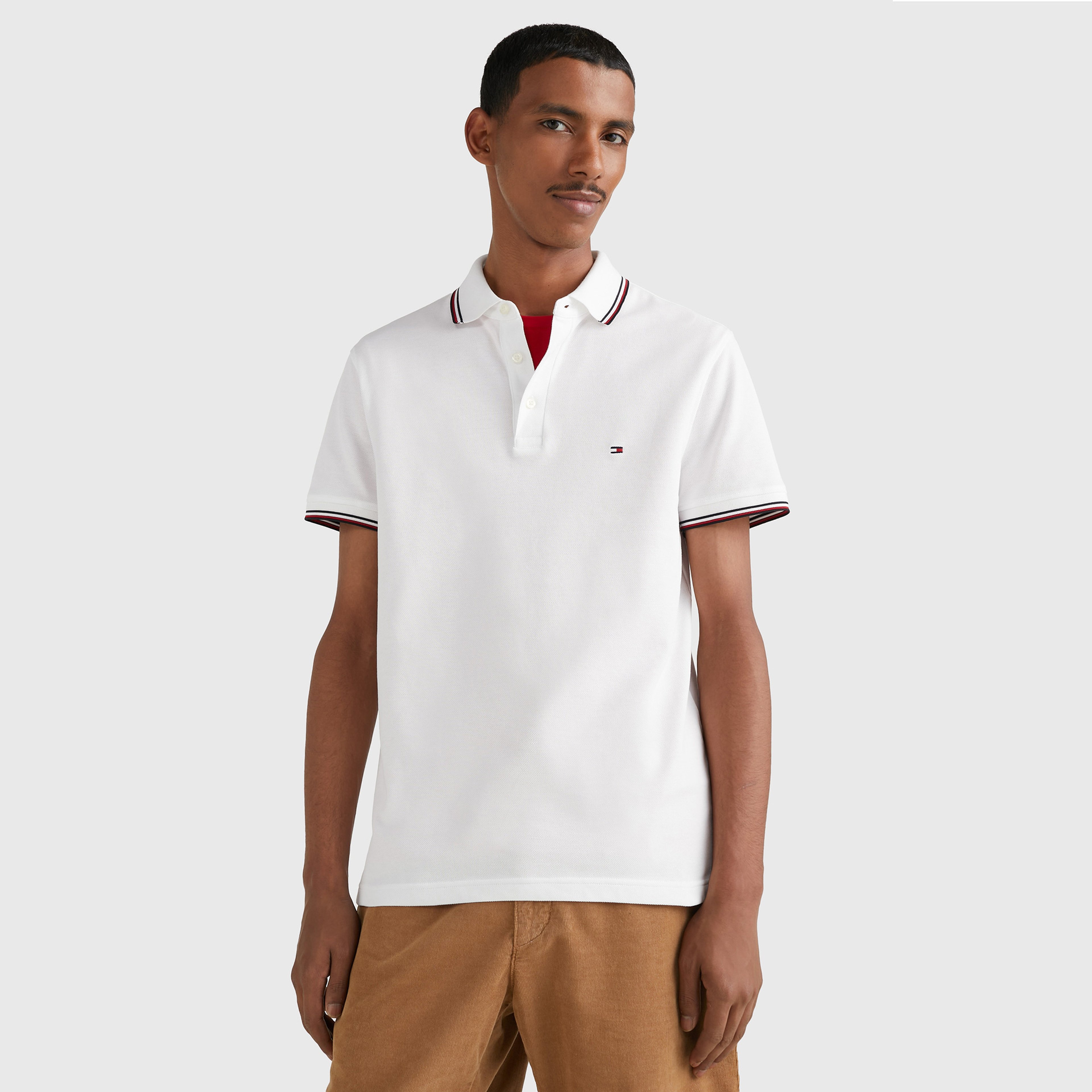 Tommy Hilfiger Erkek Beyaz Polo