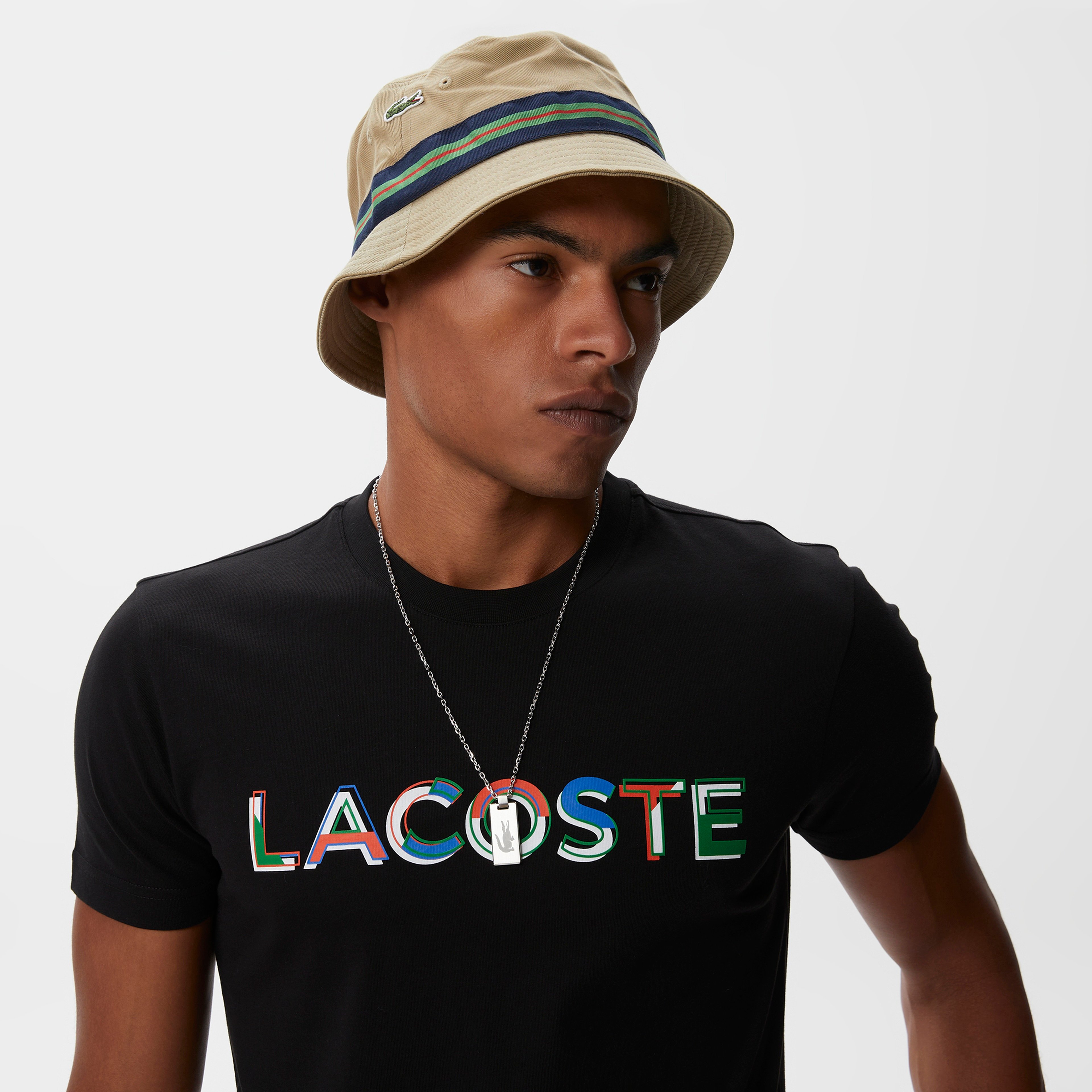 Erkek Regular Fit Bisiklet Yaka Baskılı Siyah T-Shirt