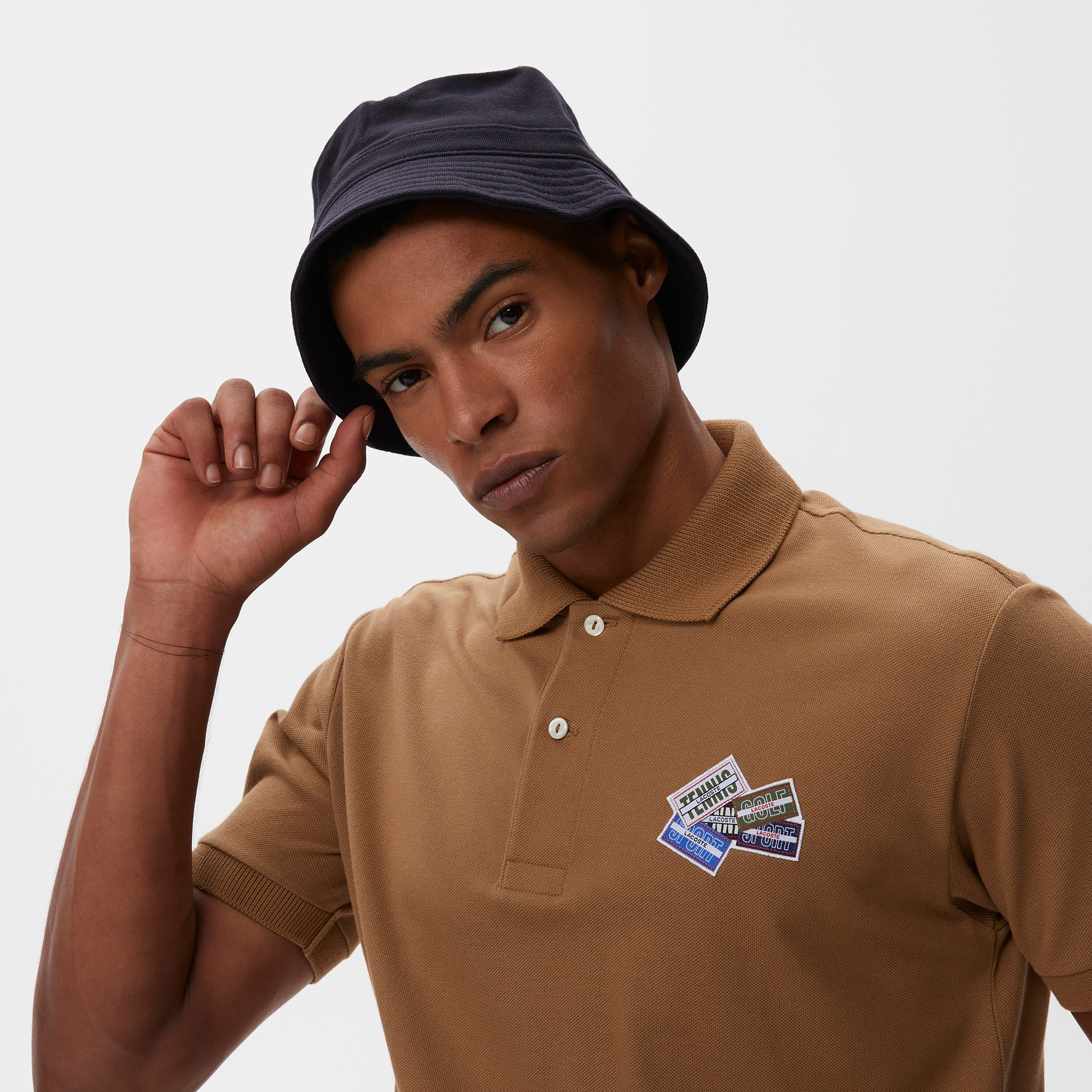 L.12.12 Erkek Classic Fit Baskılı Kahverengi Polo