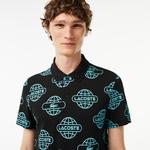 Lacoste Movement Erkek Regular Fit Organik Pamuk Baskılı Siyah Polo