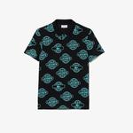 Lacoste Movement Erkek Regular Fit Organik Pamuk Baskılı Siyah Polo