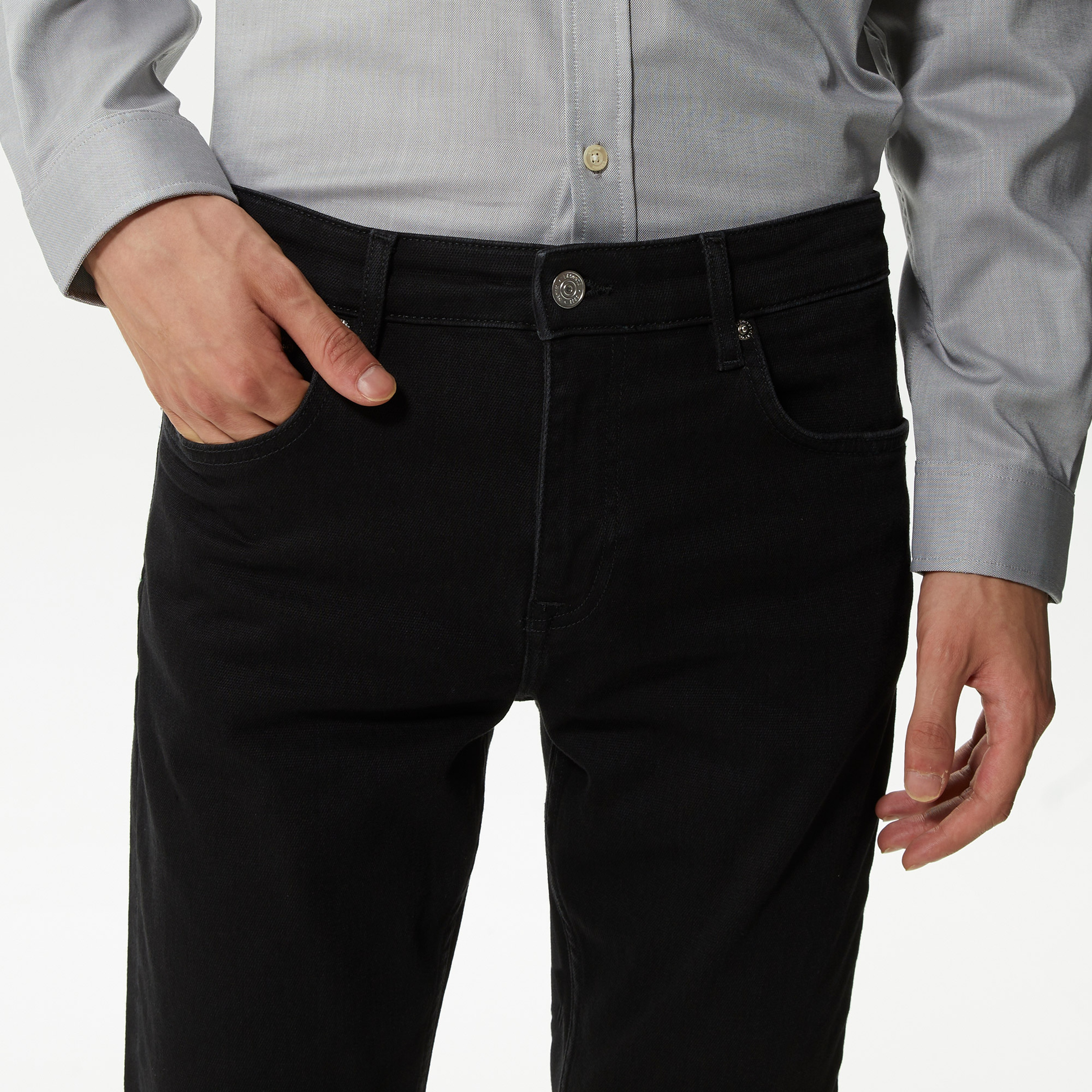 Erkek Slim Fit Siyah Jean Pantolon