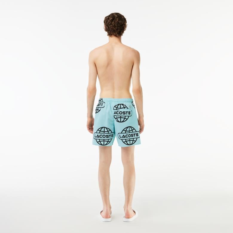 Erkek Baskılı Yeşil Şort