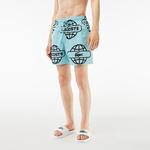 Erkek Baskılı Yeşil Şort