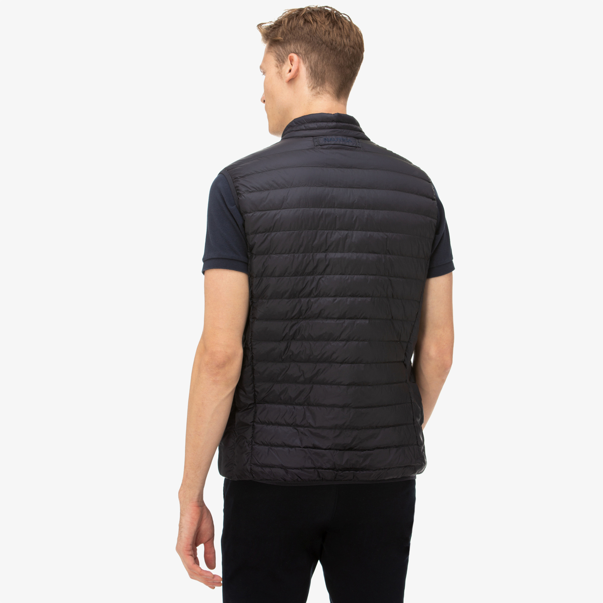 NAUTICA Erkek Lacivert Kapitone Kaz Tüyü Yelek