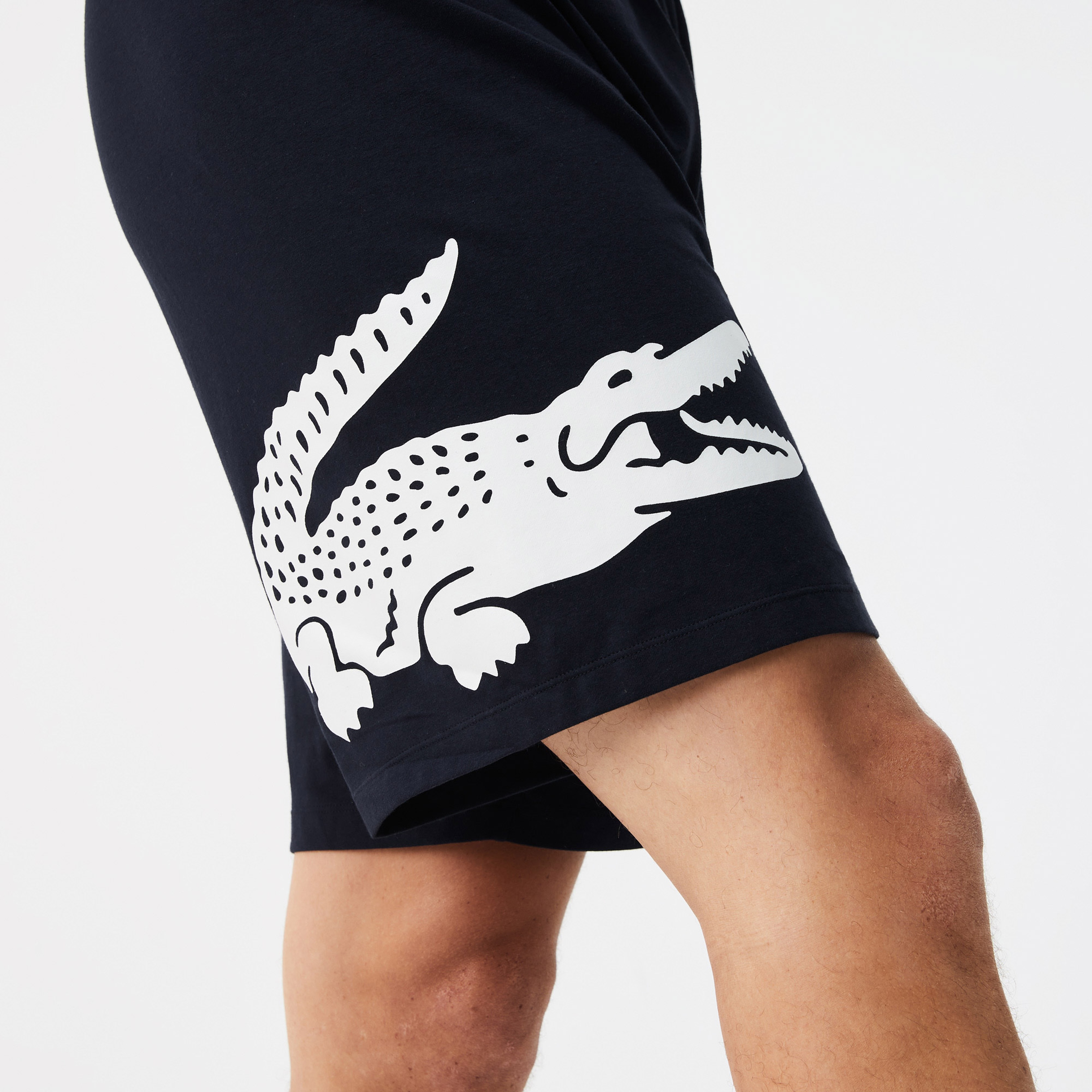 Erkek Straight Fit Baskılı Lacivert Şort