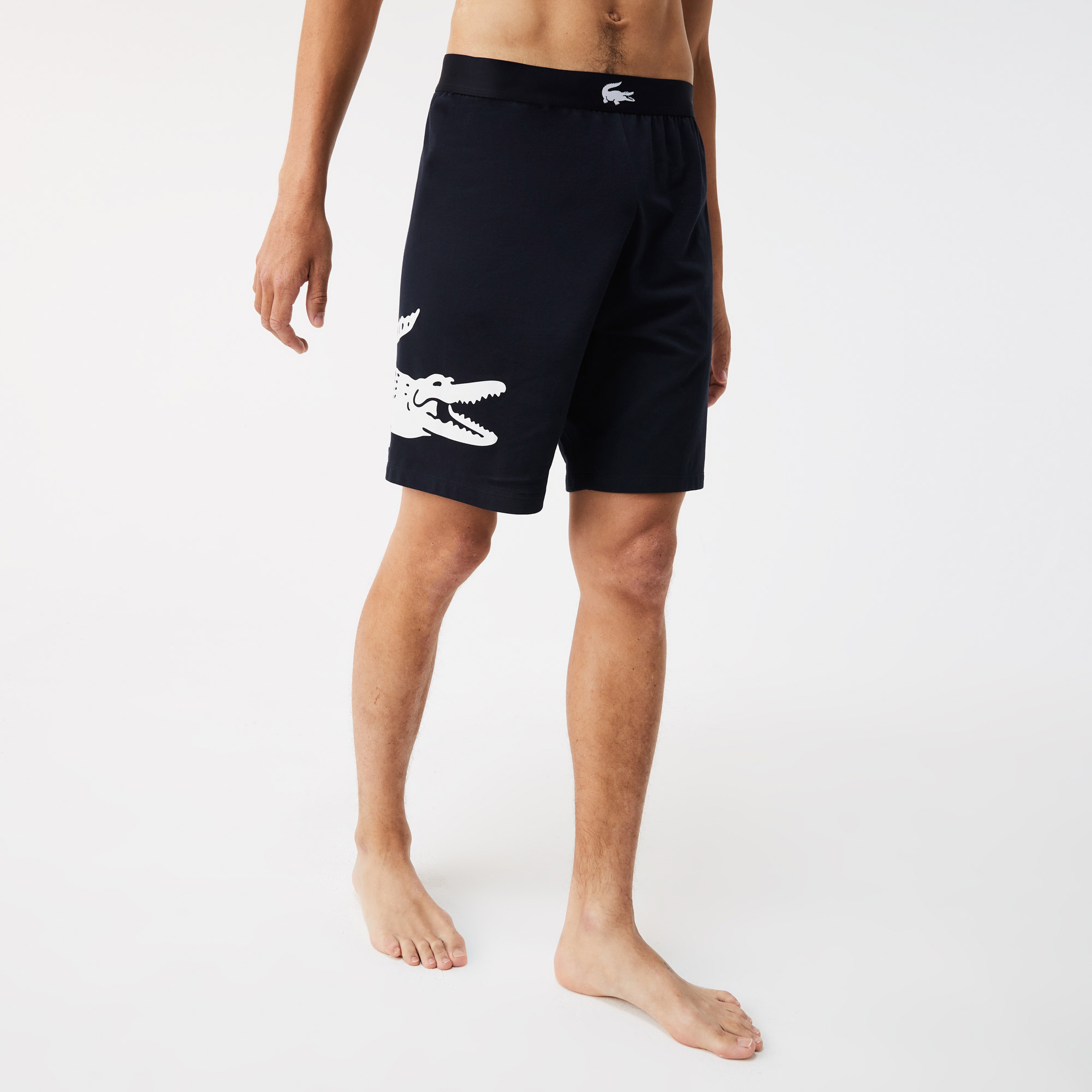 Erkek Straight Fit Baskılı Lacivert Şort